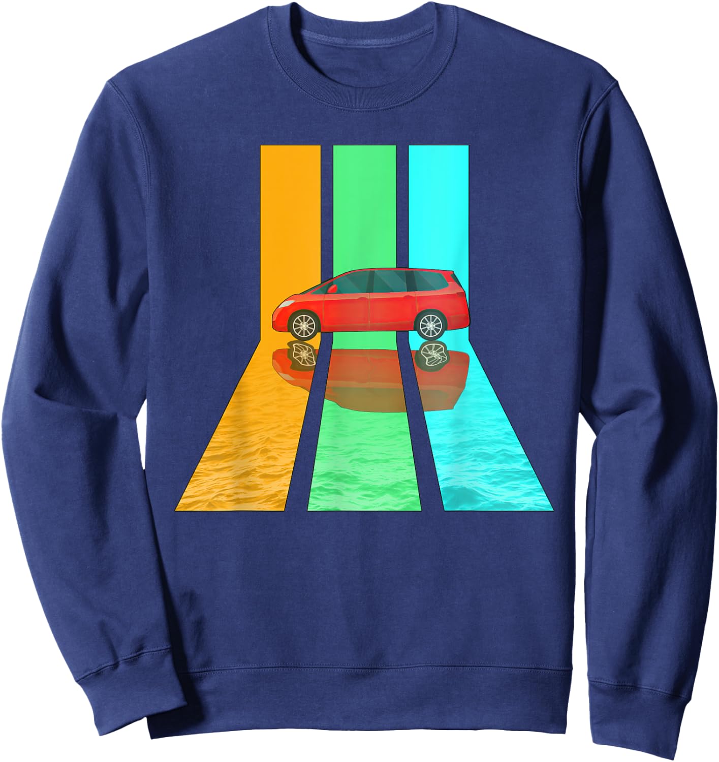 Retro 80s Vintage Style Minivan Sweatshirt - Sweatshirt | Navy
