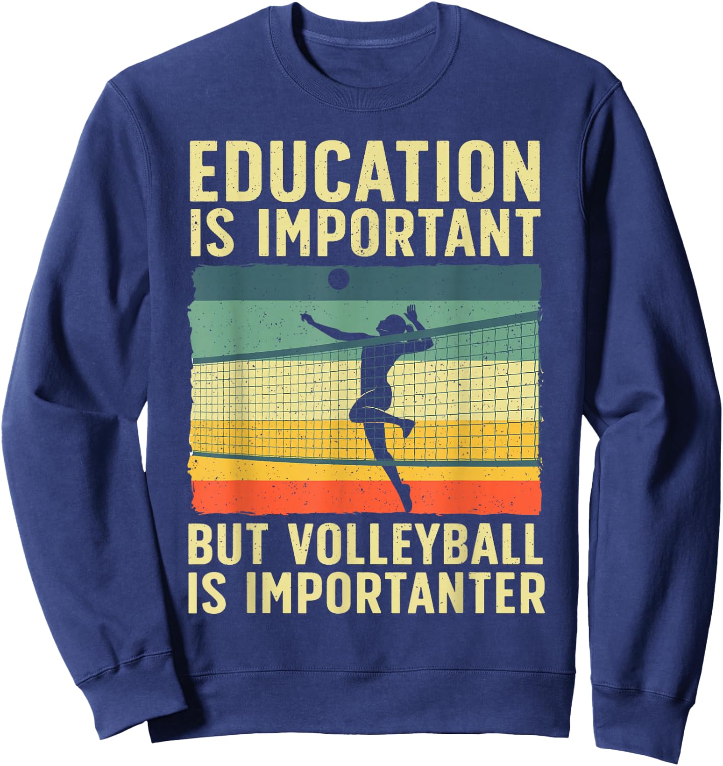 Cool Volleyball Women Teen Team Player College Coach Sweatshirt - Sweatshirt | Navy