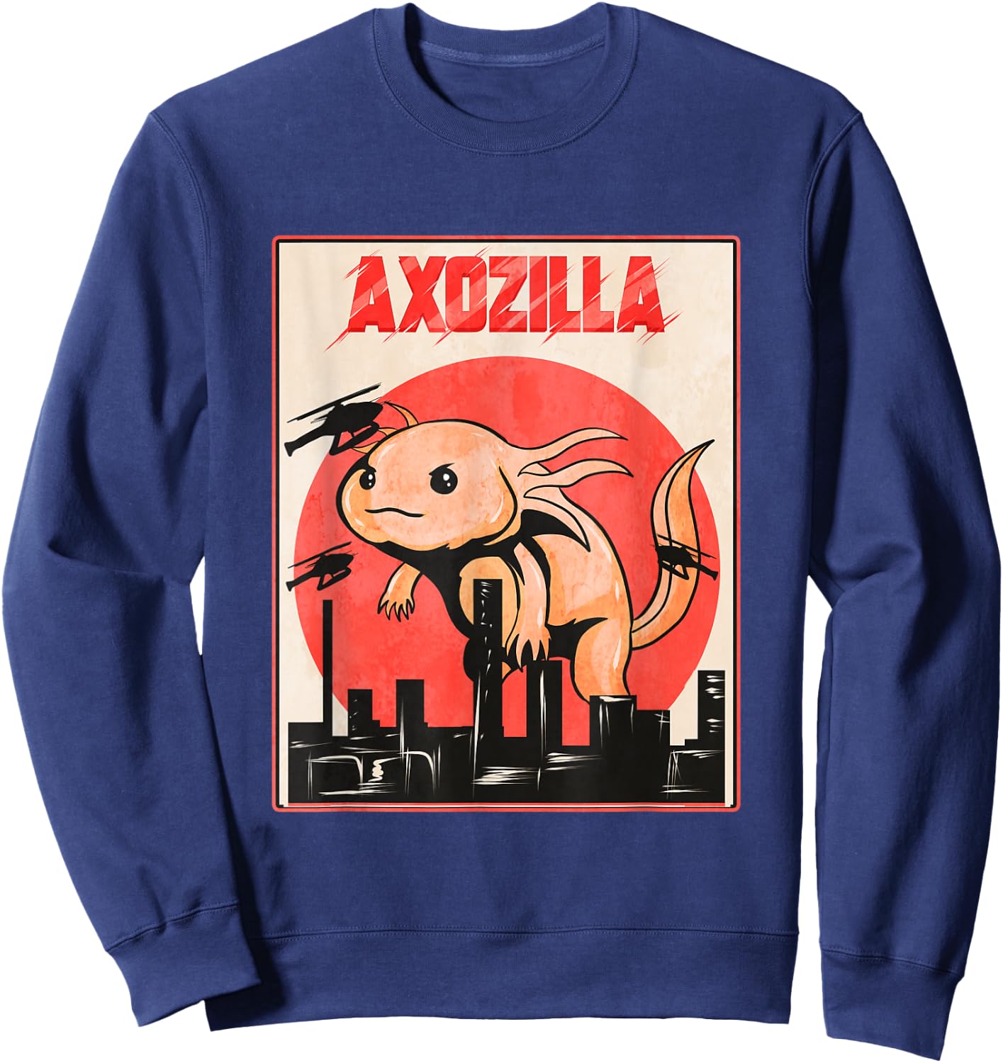 Axozilla - Funny Axolotl Lover Sweatshirt - Sweatshirt | Navy