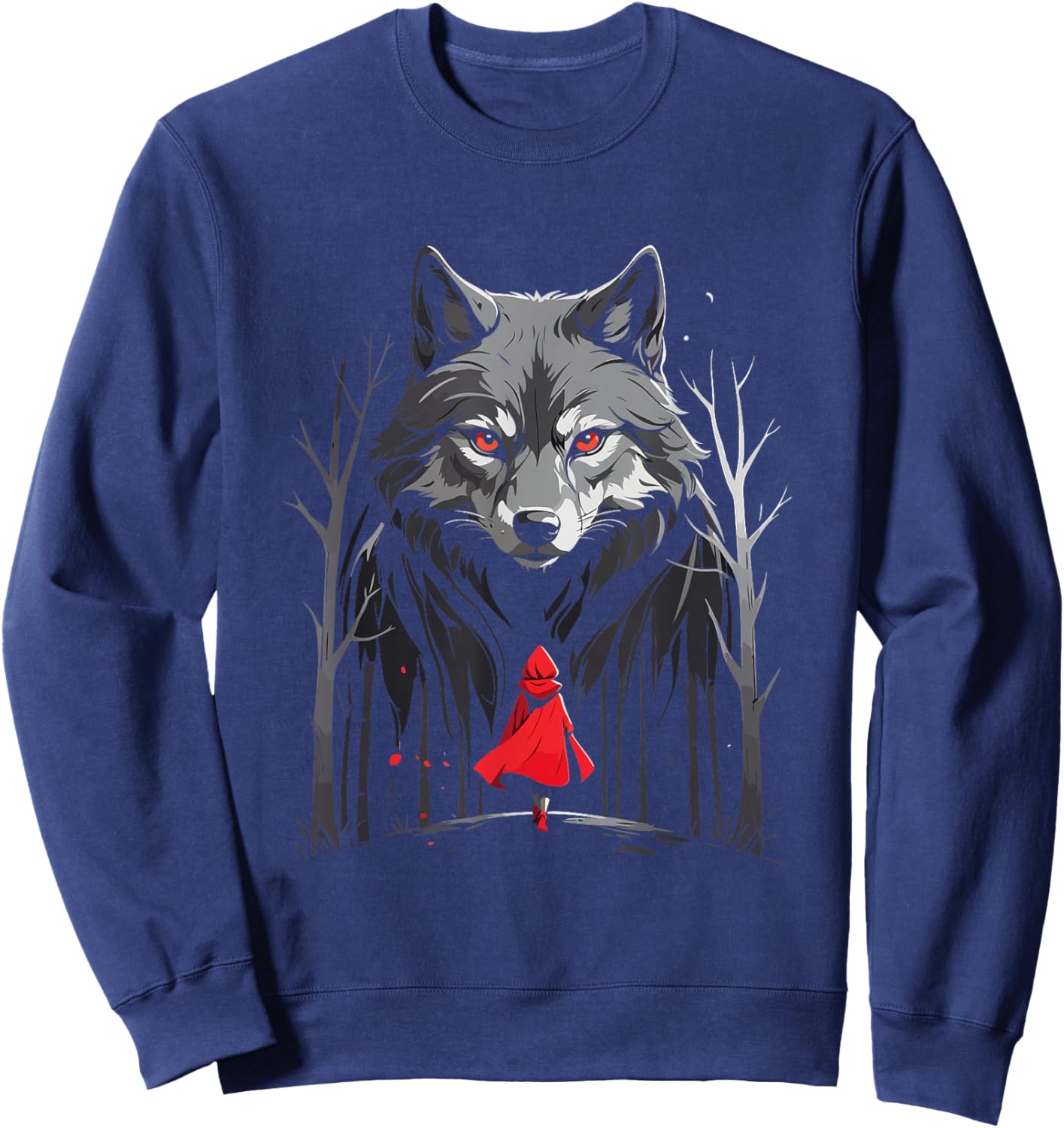 Classic Red Riding Hood Fairy Tale Wolf Story Time Sweatshirt - Sweatshirt | Navy