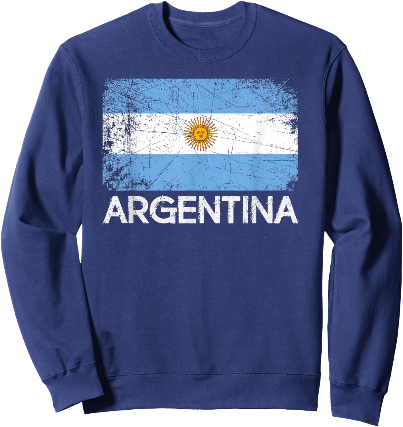 Argentinian Flag | Vintage Made In Argentina Gift Sweatshirt - Sweatshirt | Navy