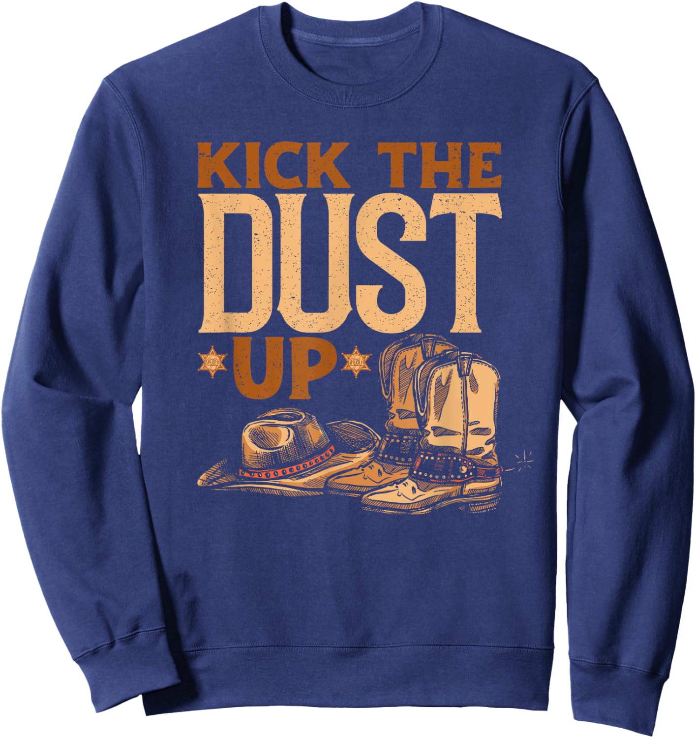 Kick The Dust Up - Vintage Cowboys Western Line Dancing Sweatshirt - Sweatshirt | Navy