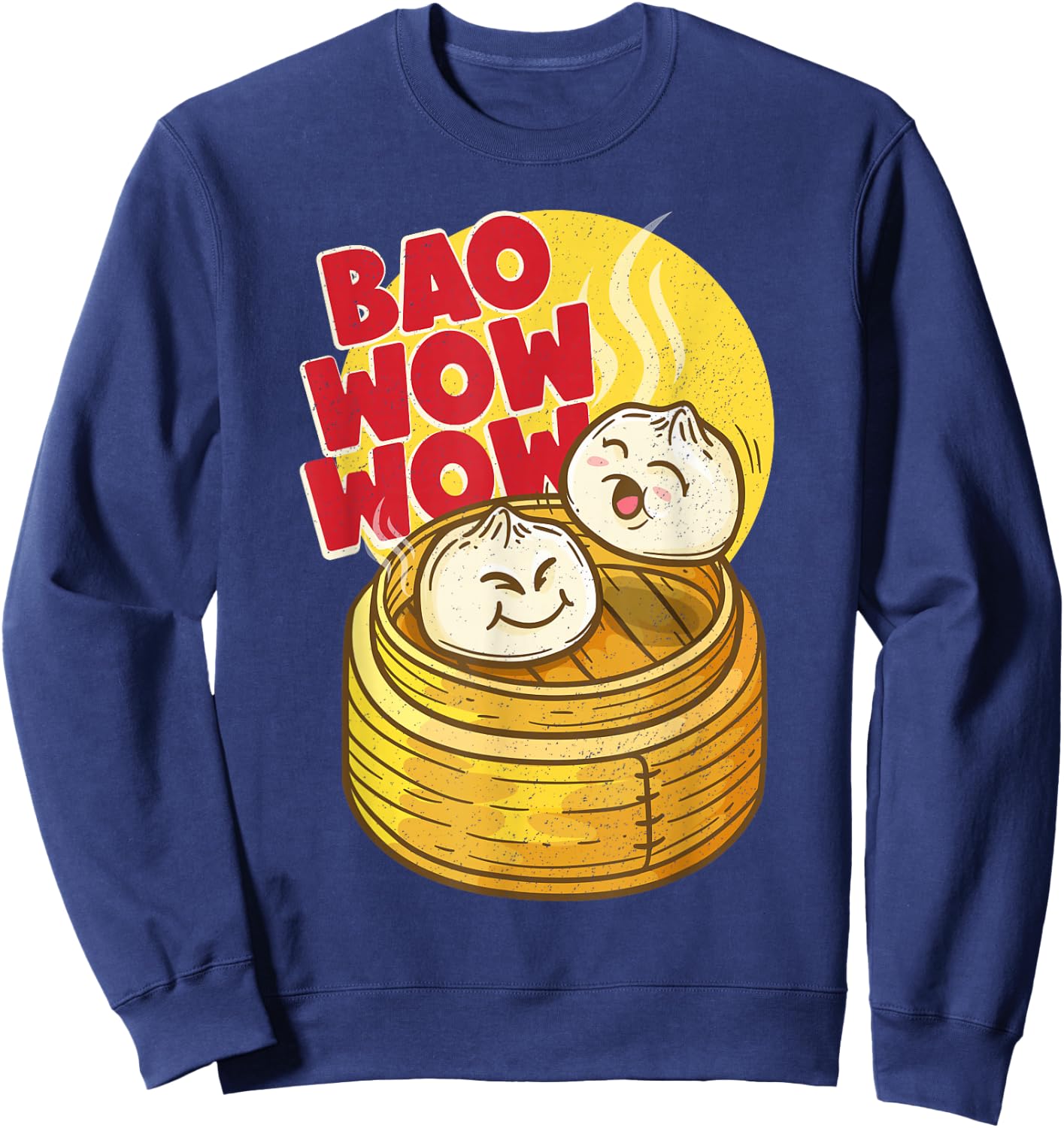Bao Wow Wow Baozi Chinese Food Dim Sum Asian Steamed Buns Sweatshirt - Sweatshirt | Navy