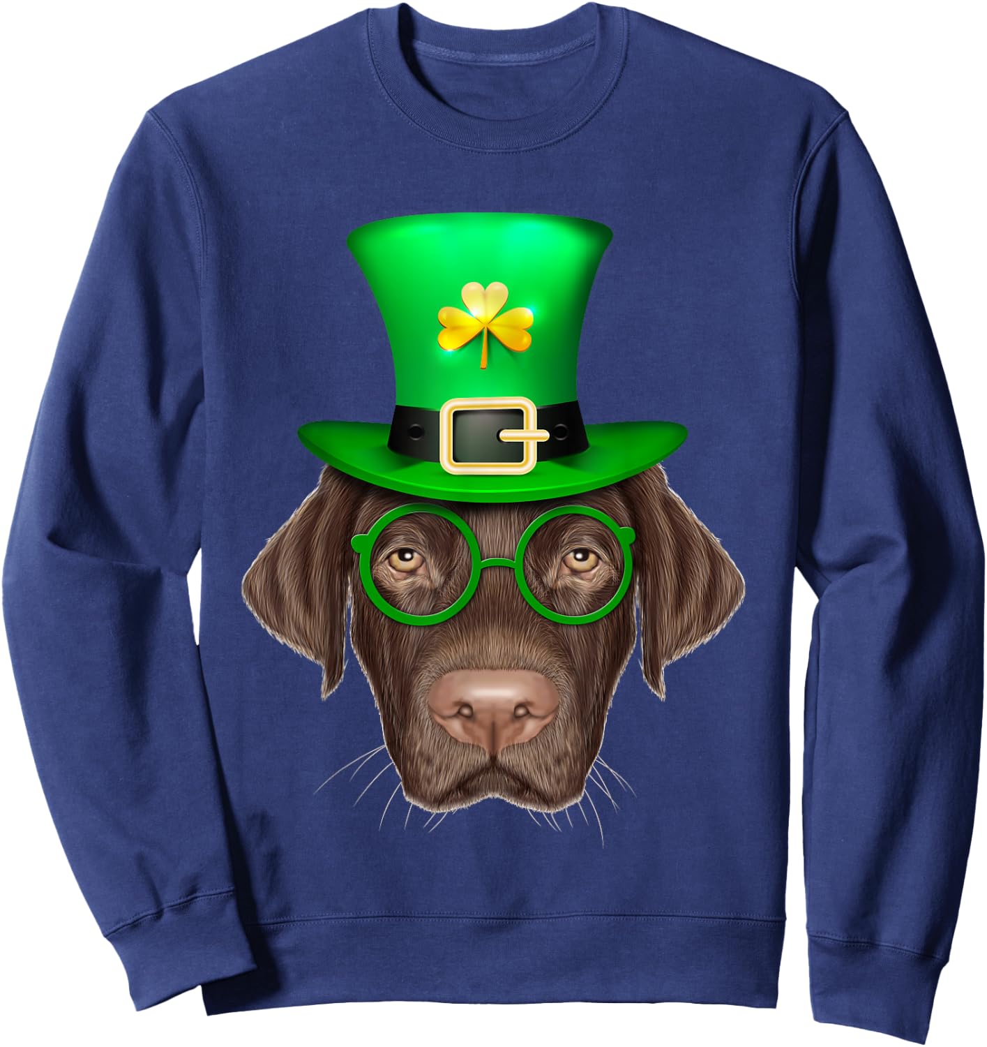 Labrador Retriever Dog Leprechaun St. Patrick's Day Women Kids Sweatshirt - Sweatshirt | Navy