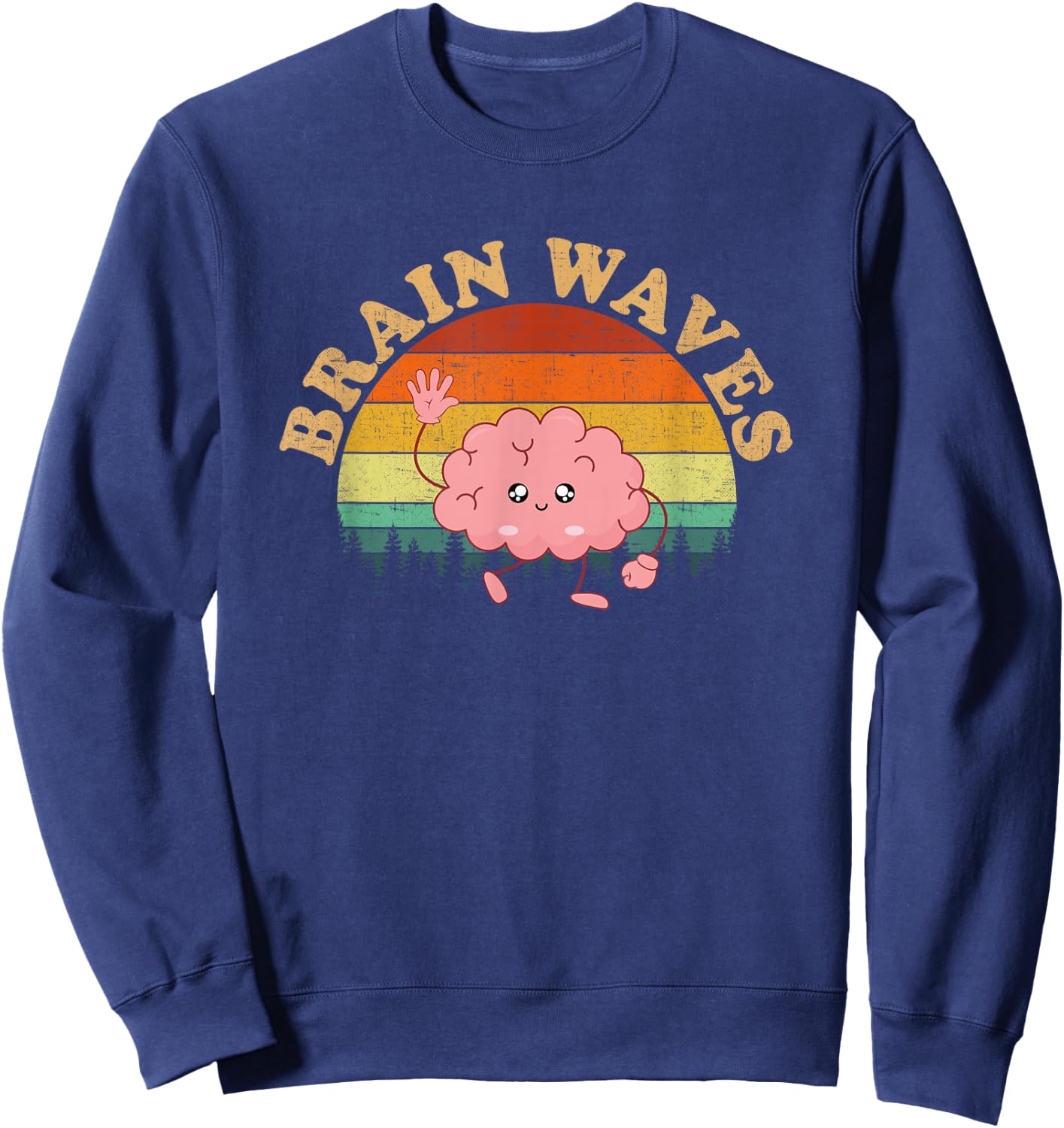 Brain Waves, Neurology Brain Neuroscience Sweatshirt - Sweatshirt | Navy