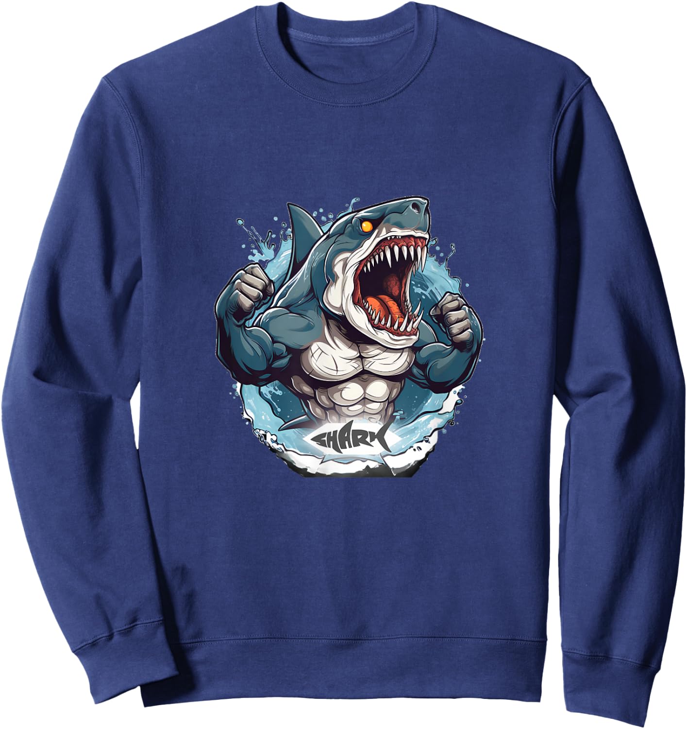 Shark muscle Classic, Animals Gym World, Bodybuilder Sweatshirt - Sweatshirt | Navy