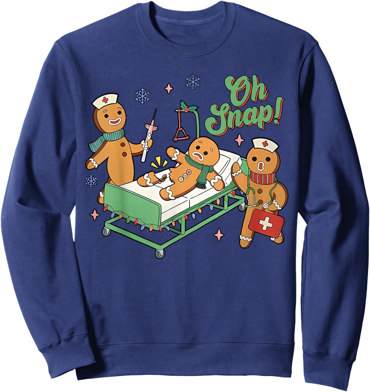 Christmas Nurse Oh Snap Gingerbreads Bone Snap Nurse Team Sweatshirt - Sweatshirt | Navy