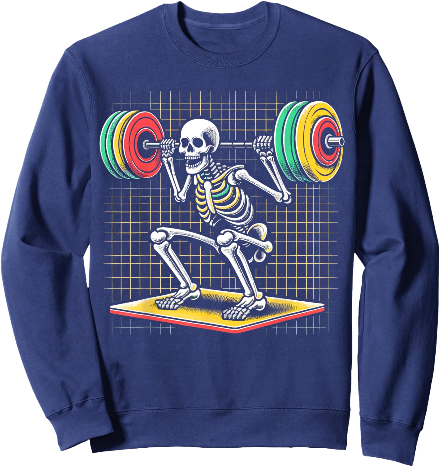 Skeleton Lifting Gym Workout Sweatshirt - Sweatshirt | Navy