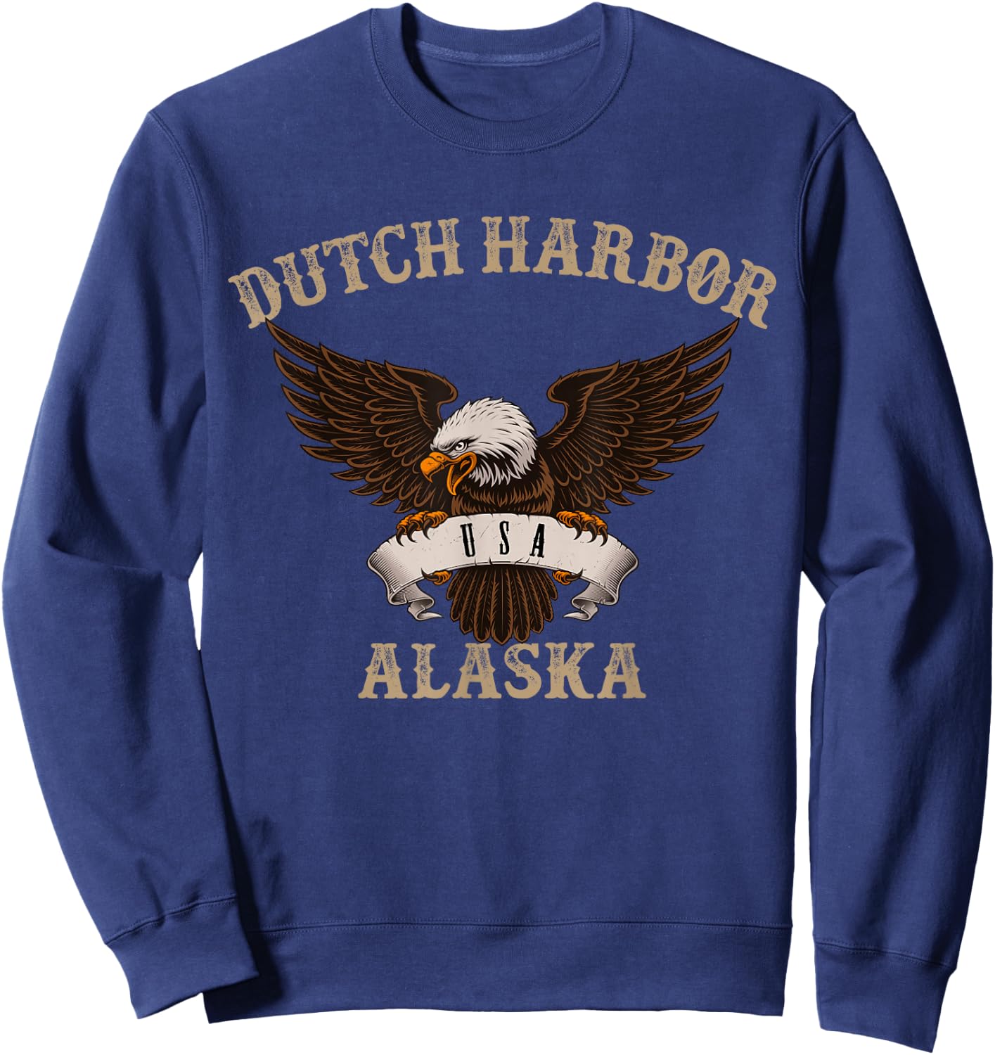 Dutch Harbor Alaska USA Bald Eagle Sweatshirt - Sweatshirt | Navy