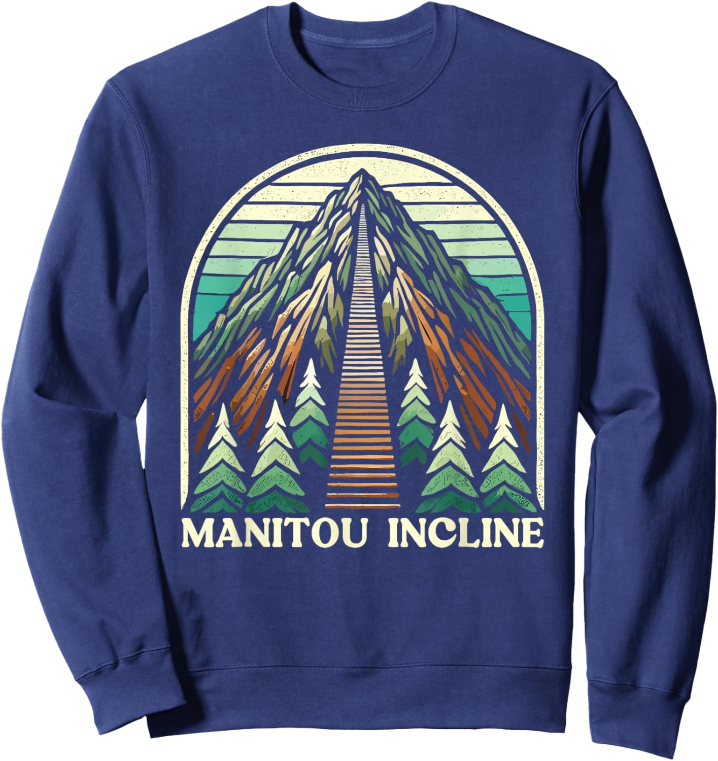 Manitou Incline, Manitou Springs Colorado, Manitou Incline Sweatshirt - Sweatshirt | Navy