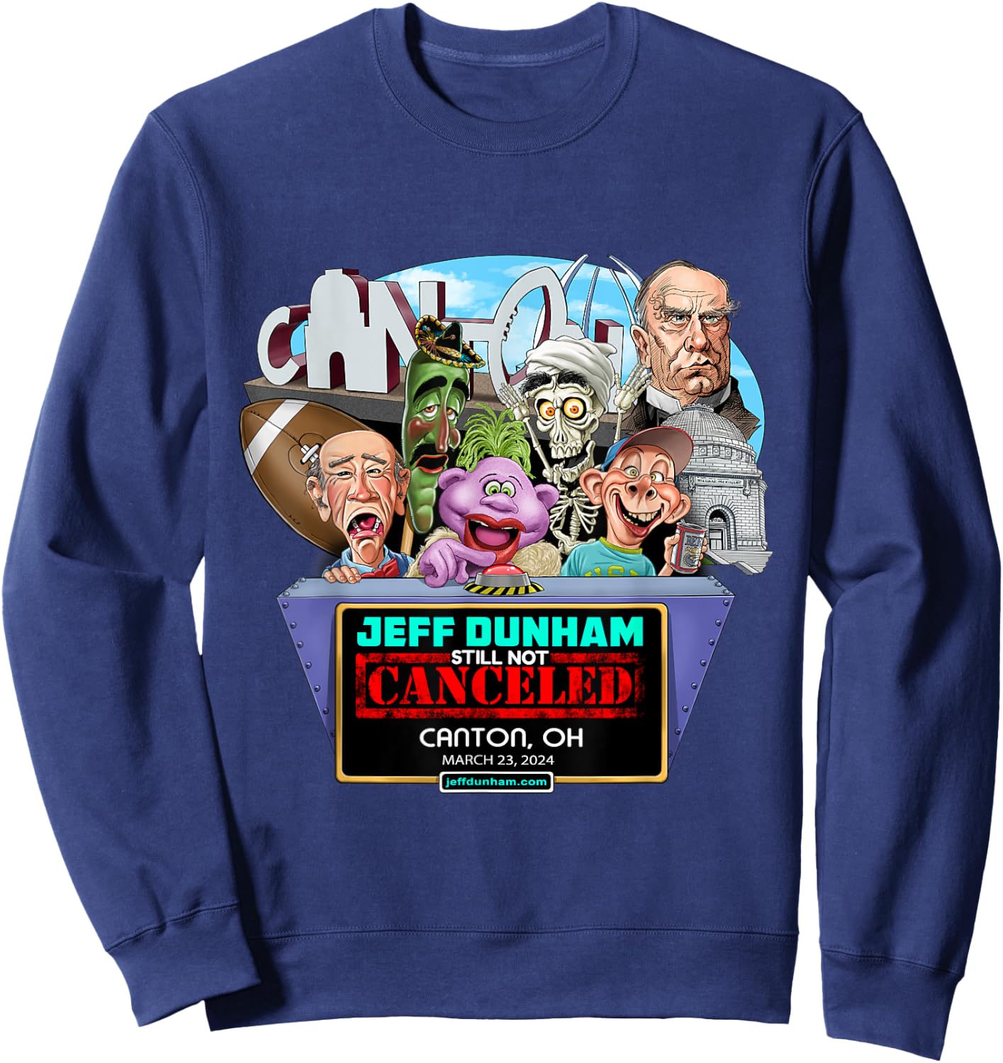 Jeff Dunham Canton, OH (2024) Sweatshirt - Sweatshirt | Navy