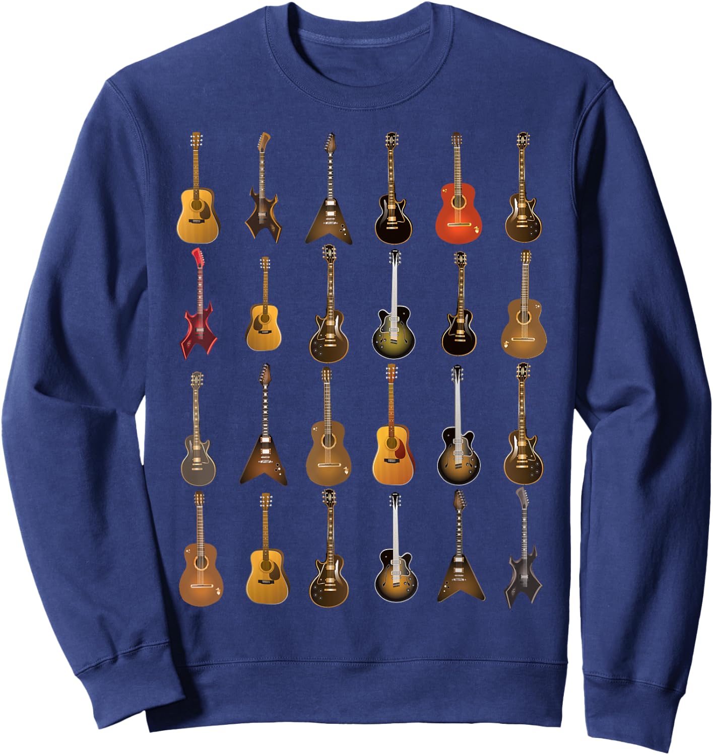 Funny Rock & Roll Guitars Cute Musical Instrument Gift Kids Sweatshirt - Sweatshirt | Navy