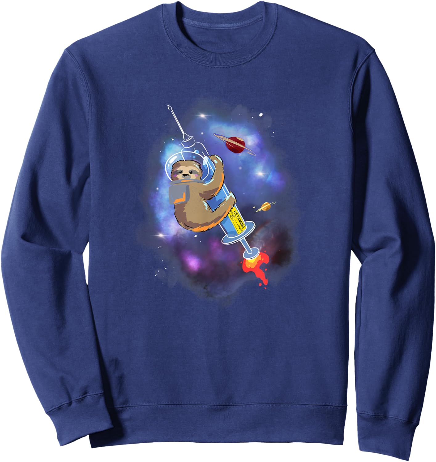 Space ketamine sloth anesthesia critical care Emergency med Sweatshirt - Sweatshirt | Navy