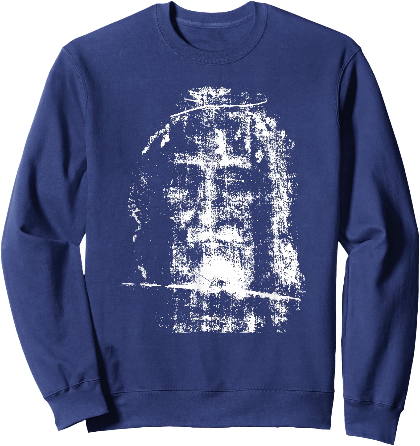 Shroud of Turin Jesus Christ Face Sweatshirt - Sweatshirt | Navy