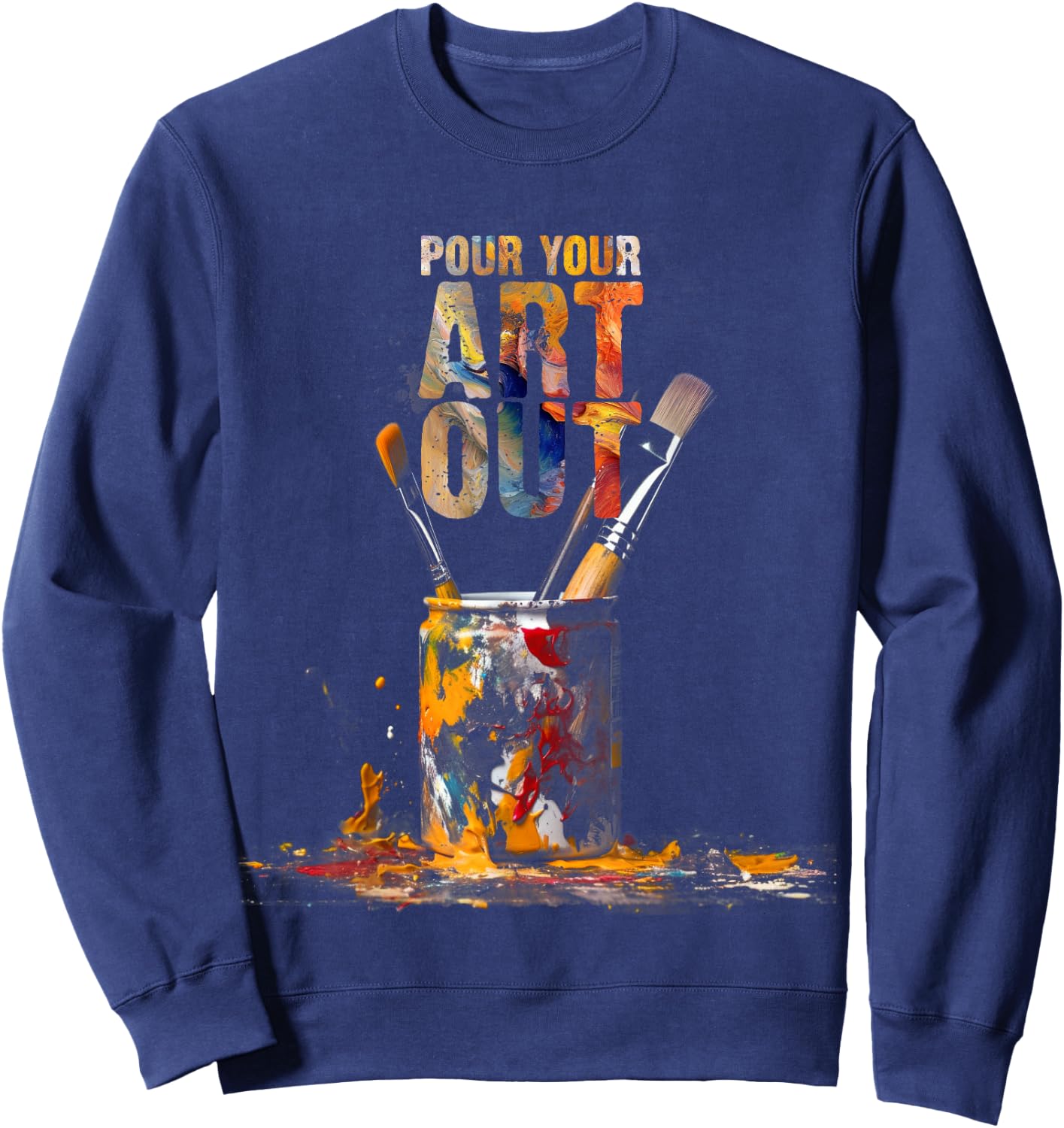 Vintage Cat Gift Store Artist Art Make Art Painter Teacher Artsy Gift Sweatshirt - Sweatshirt | Navy