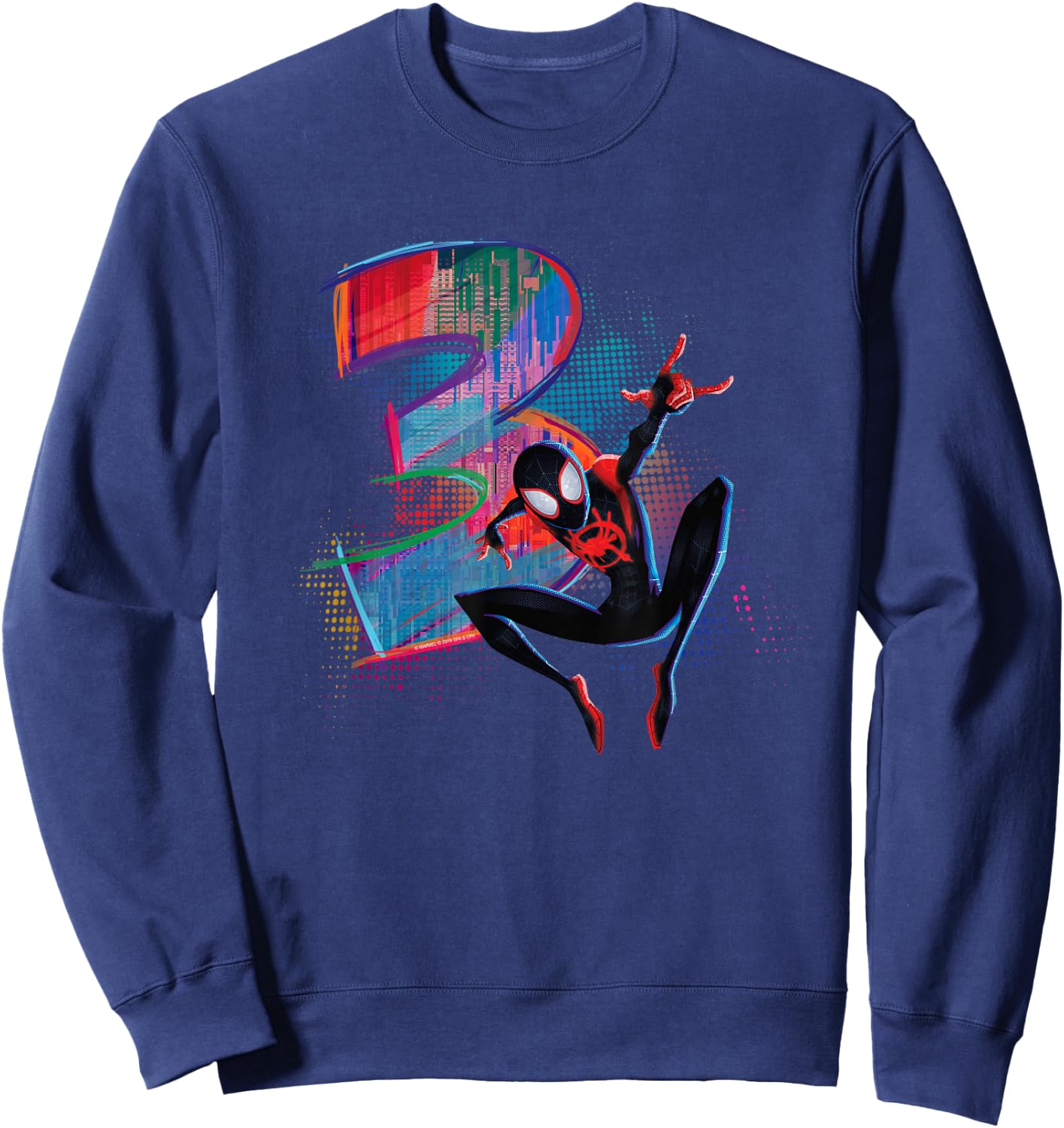 Marvel Spider-Man Miles Morales 3rd Birthday Graphic Small Sweatshirt - Sweatshirt | Navy