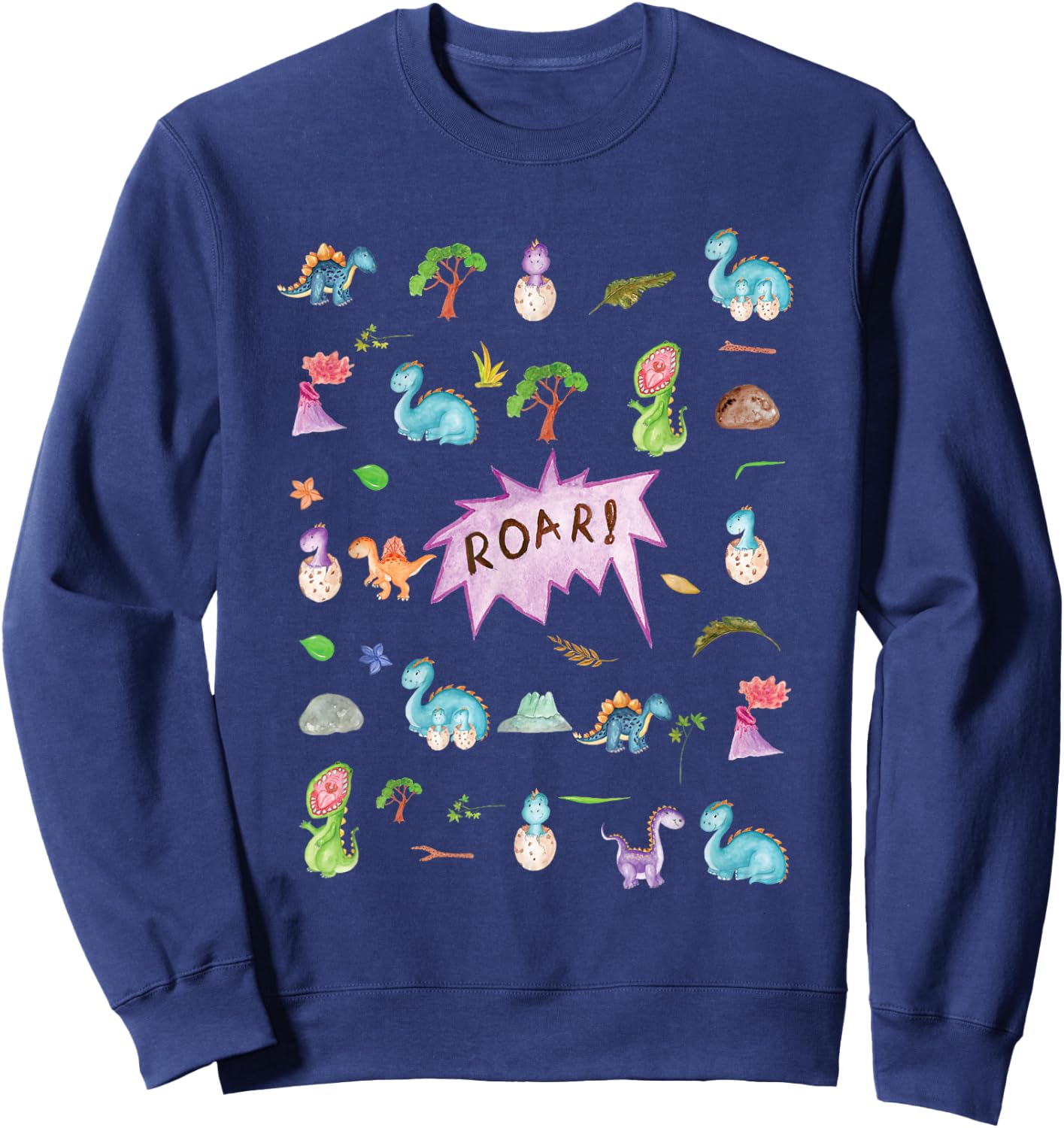 Dinosaur clip art Print for Adults ABDL AB/DL Ageplay DDLG Sweatshirt - Sweatshirt | Navy