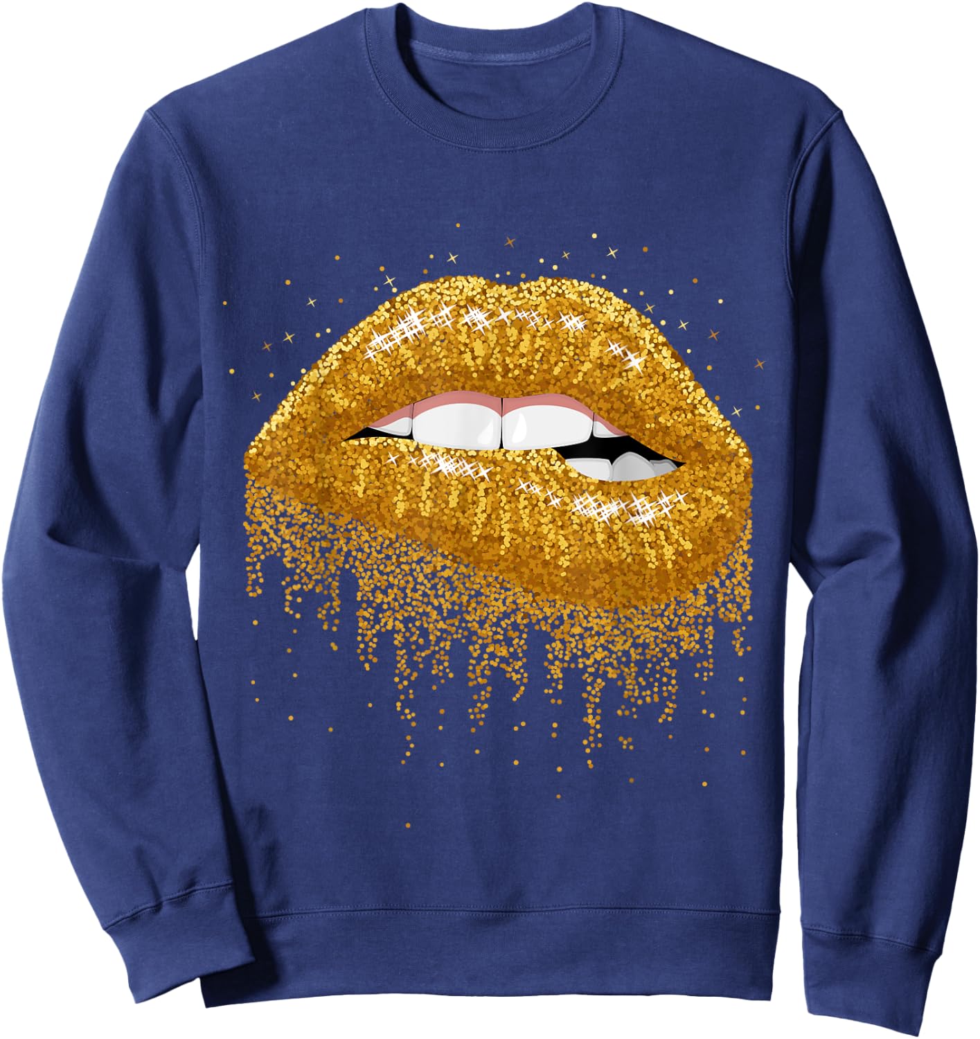 Sexy Women Girls Graphic Lips shirt, Women Printed Lips Sweatshirt - Sweatshirt | Navy