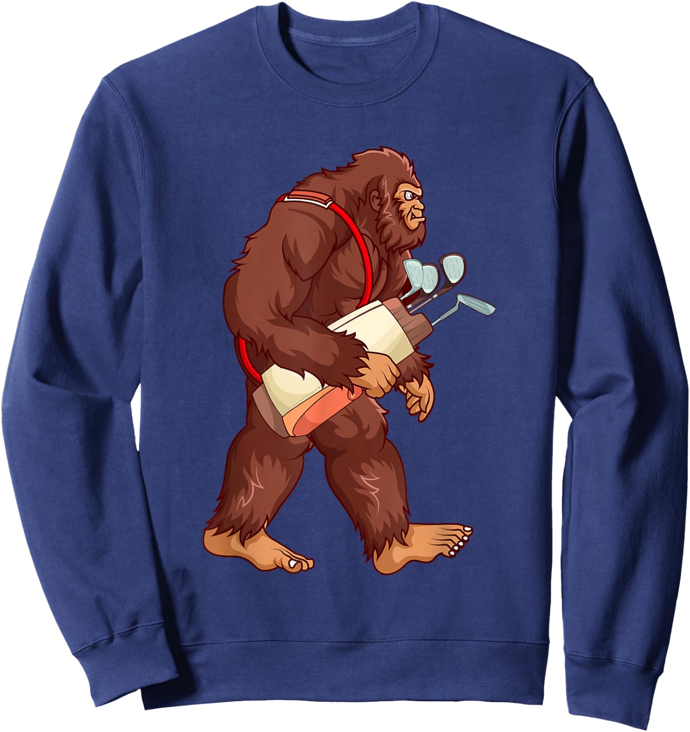 Funny Sasquatch Lover Golf Gift Bigfoot Golfer Golfing Gift Sweatshirt - Sweatshirt | Navy