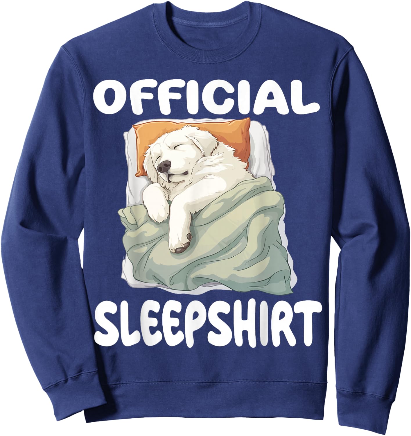 Great Pyrenees Dog Official Sleepshirt Pajamas Nightgown Sweatshirt - Sweatshirt | Navy