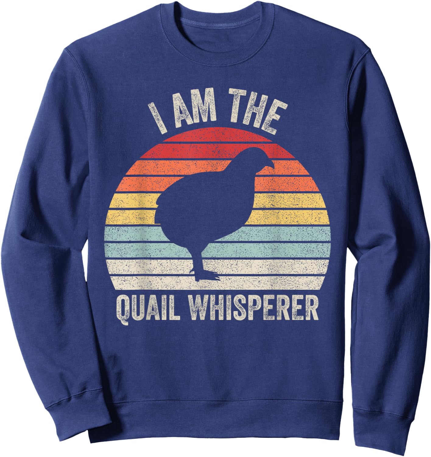 Catch Some Rays Vintage Retro I Am The Quail Whisperer Black Women's Medium Adult Classic Fit Polyester Short Sleeve Sweatshirt - Sweatshirt | Navy
