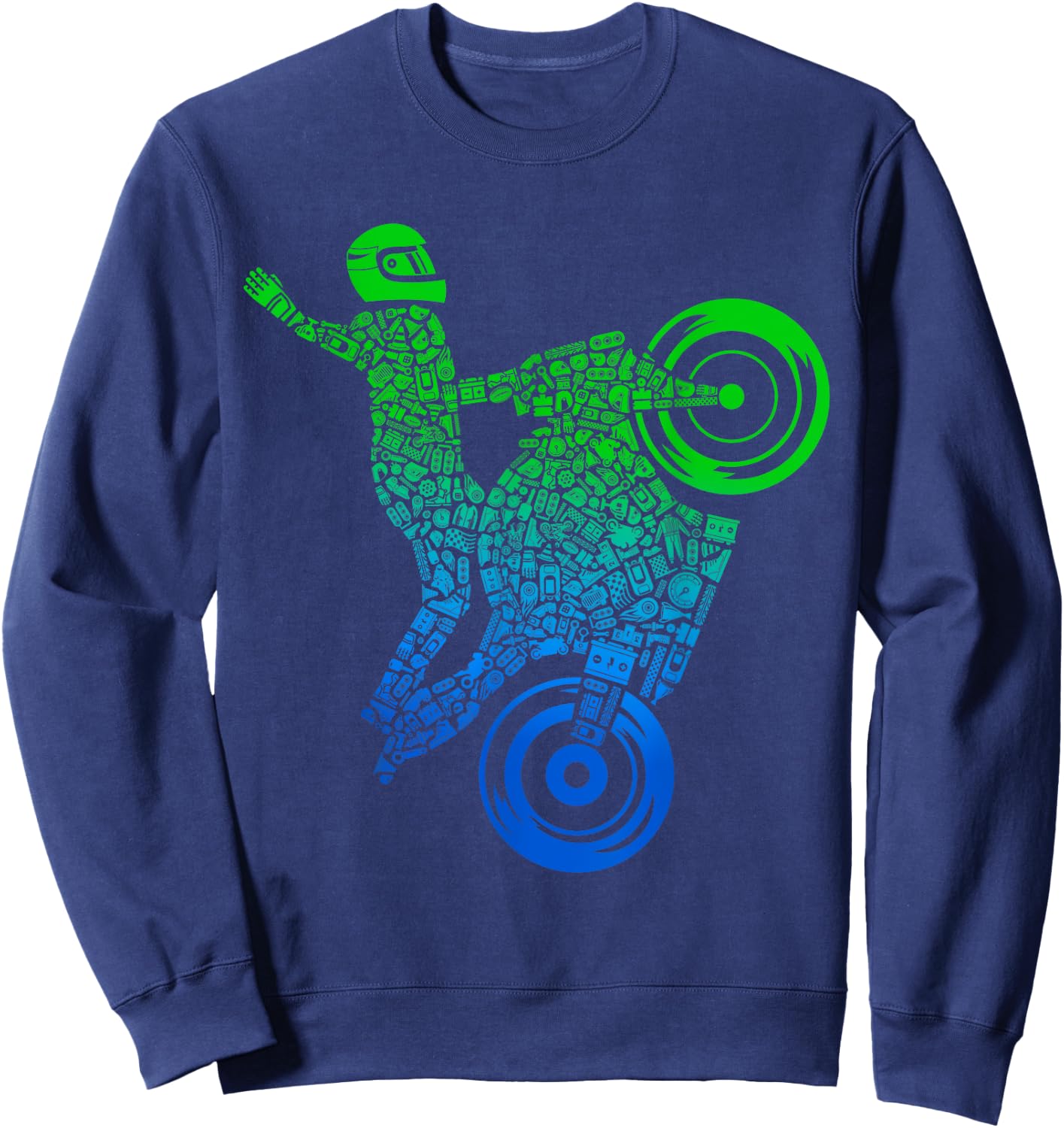 Sportbike Motorcycle Rider Stunt Sports Bike Motorcycle Sweatshirt - Sweatshirt | Navy