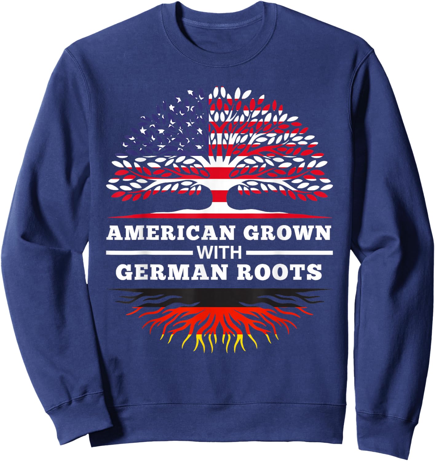 American Grown with German Roots Family Heritage Germany Small Sweatshirt - Sweatshirt | Navy