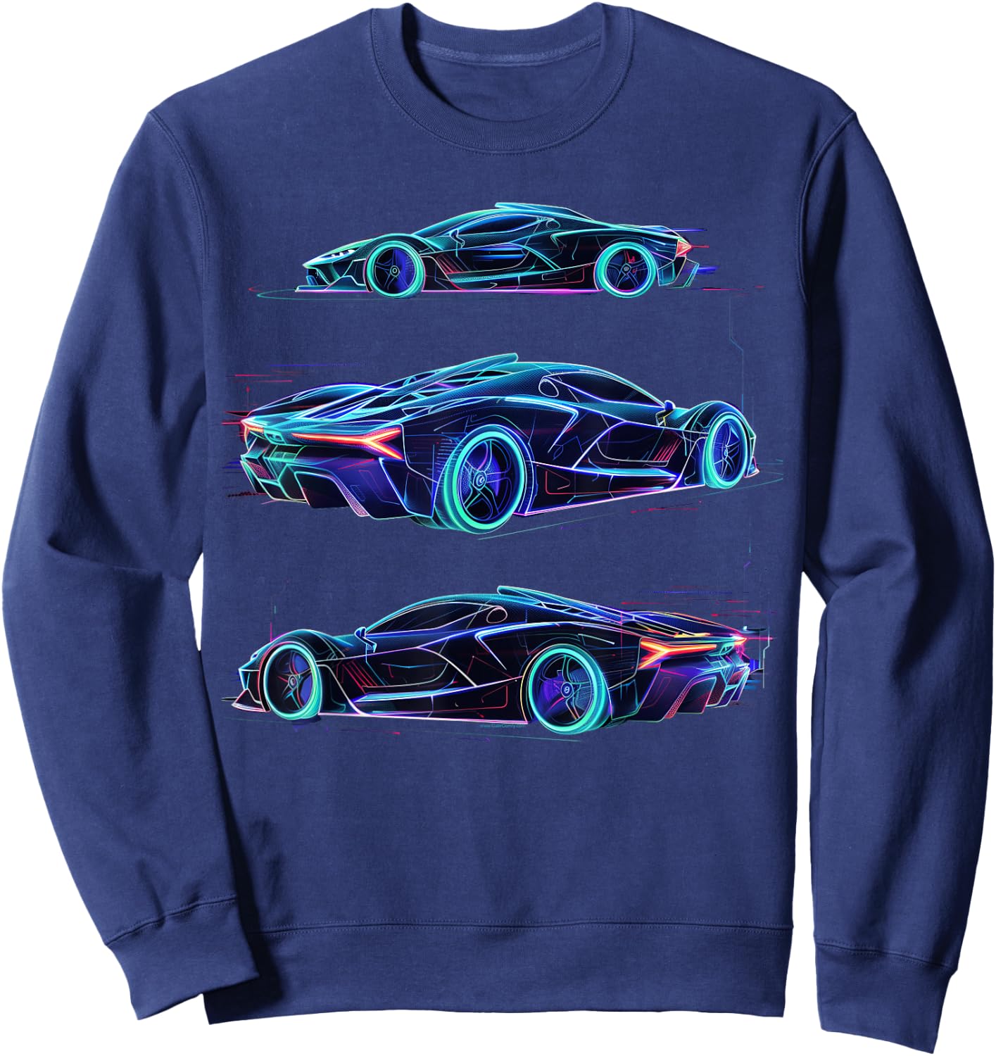 Concept Sports Supercar Race Car Guy Teen Futuristic Graphic Sweatshirt - Sweatshirt | Navy