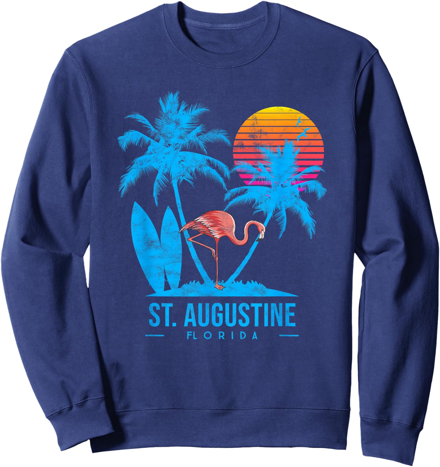 St. Augustine, Florida, FL. Palm trees sunset Sweatshirt - Sweatshirt | Navy