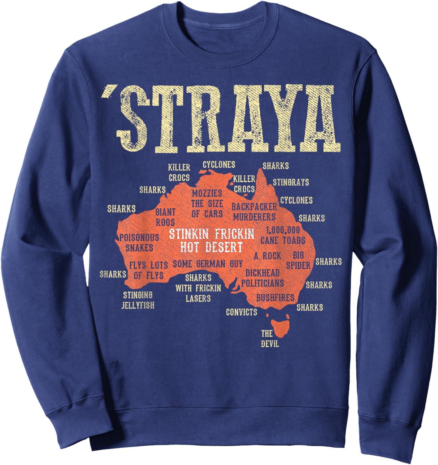 Australia Shirt - Aussie Day Straya Map G'day Mate Outback Sweatshirt - Sweatshirt | Navy