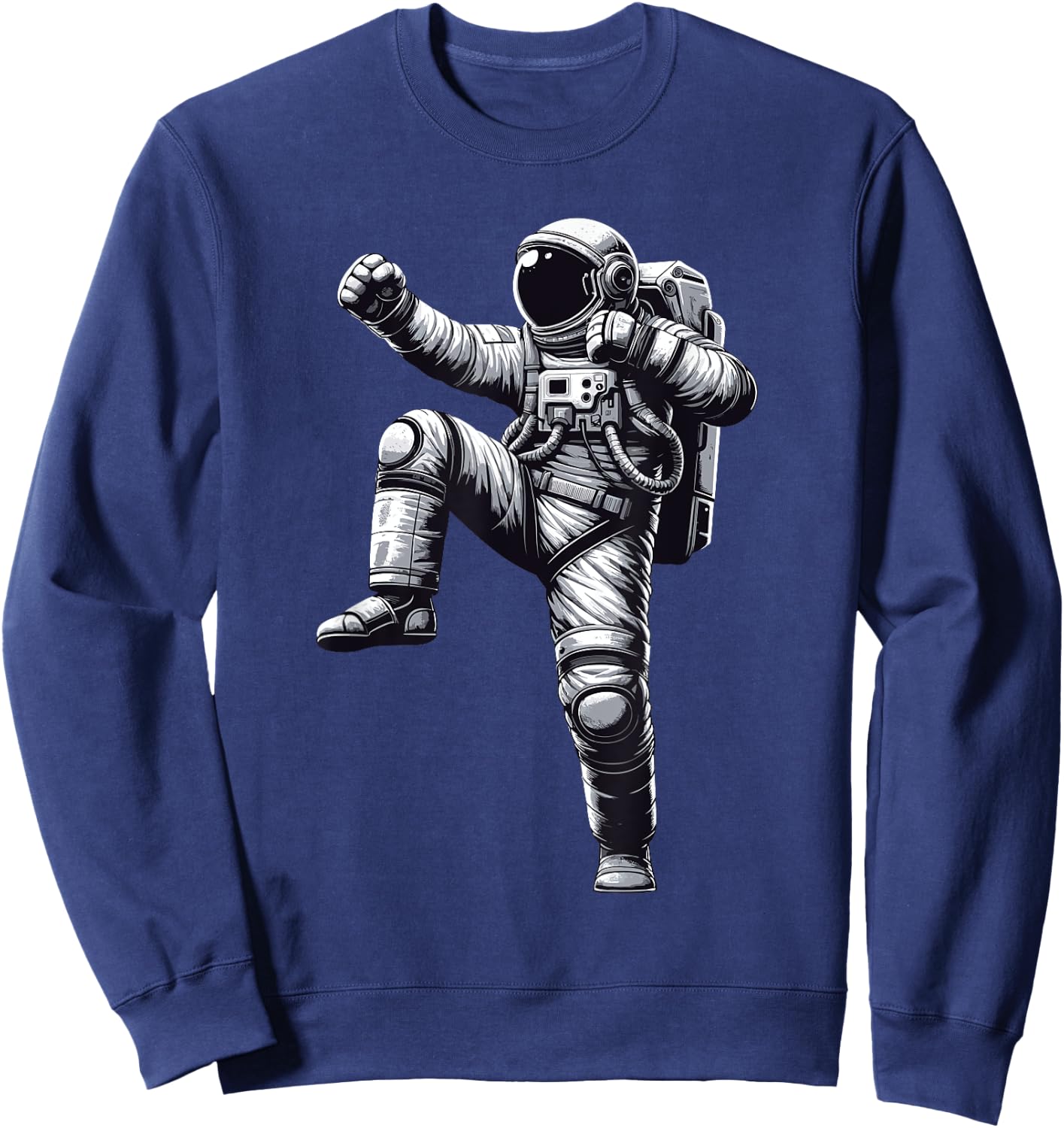 Muay Thai Astronaut | Kickboxing, Karate, Thai Boxing Sweatshirt - Sweatshirt | Navy