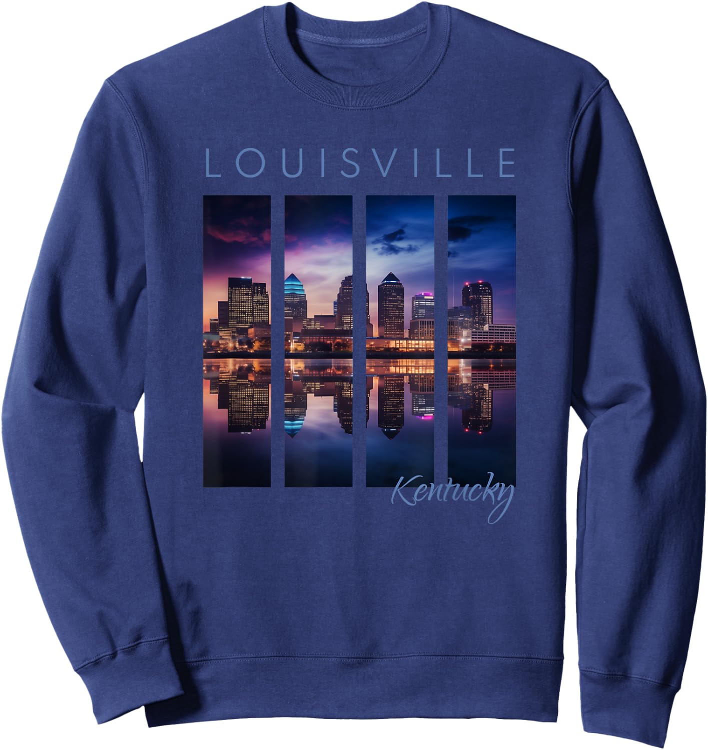 Louisville Kentucky Downtown Skyline Art Ky Bluegrass State Sweatshirt - Sweatshirt | Navy