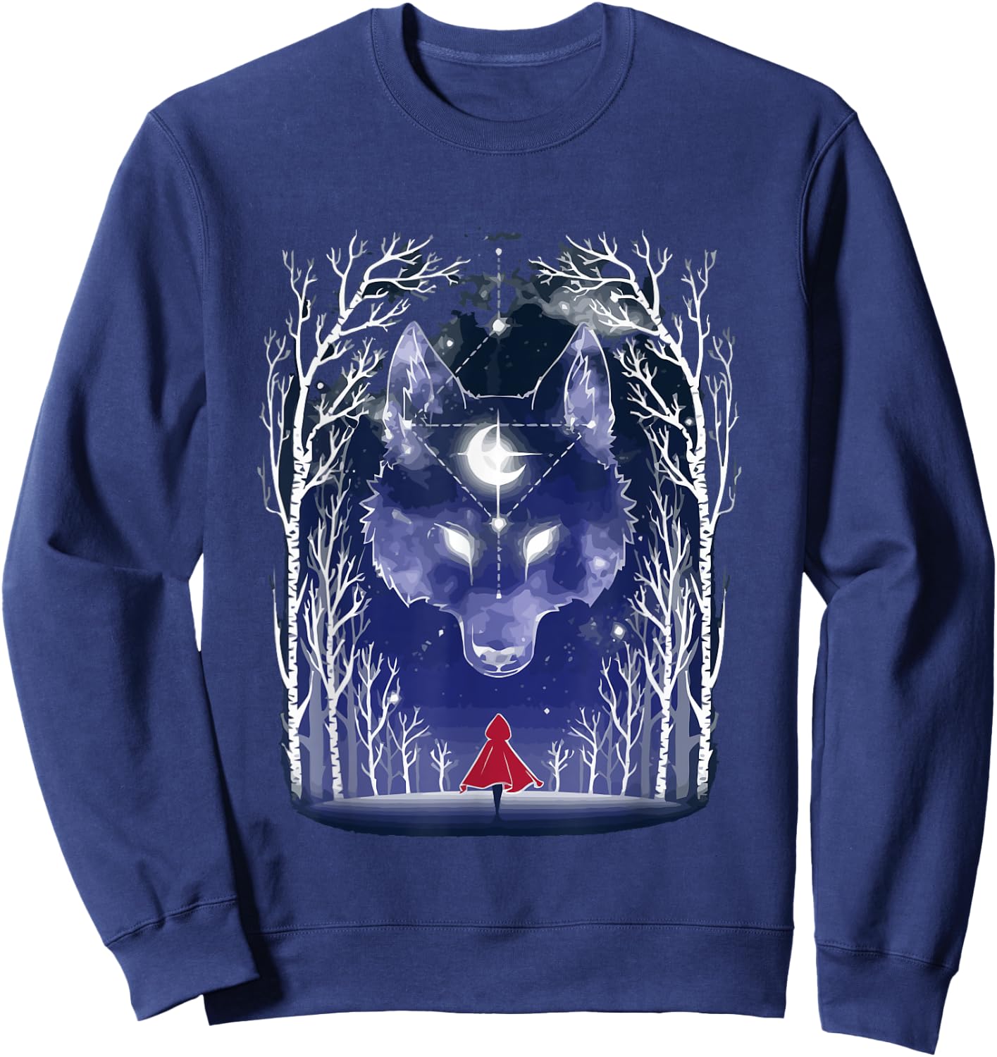 Vintage Fairytales Bad Wolf and Little Red Riding Hood Sweatshirt - Sweatshirt | Navy