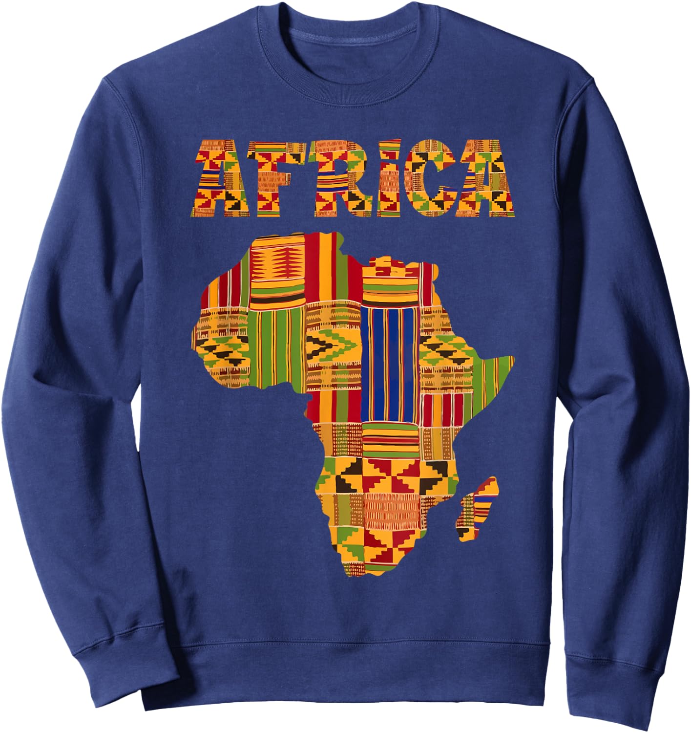 Cool Africa Map Kente Cloth Gift Women African Lover Sweatshirt - Sweatshirt | Navy