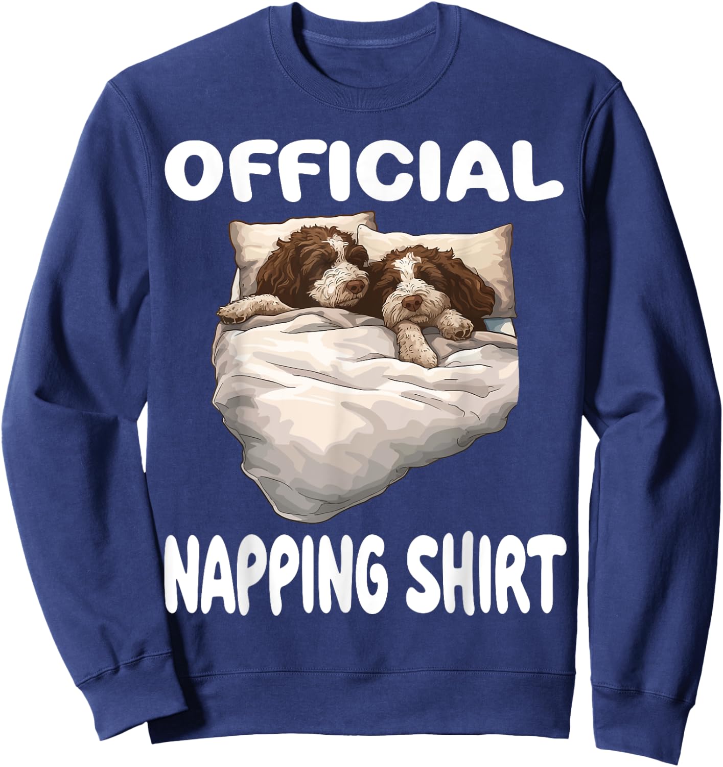 Lagotto Romagnolo Dog Official Napping shirt Pajamas Women Kids Sweatshirt - Sweatshirt | Navy