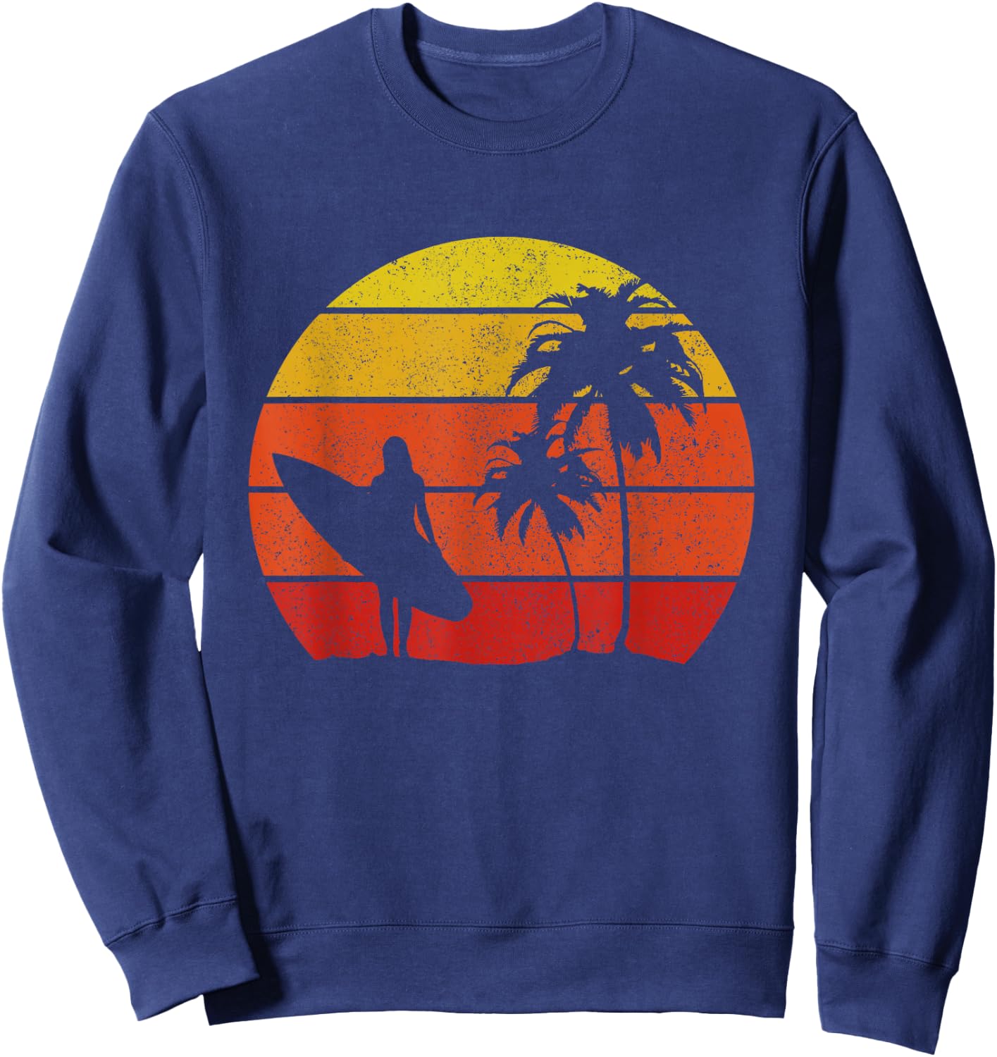 Surfer Vintage Surf Beach Surfing Surfing Surfing Gift Sweatshirt - Sweatshirt | Navy