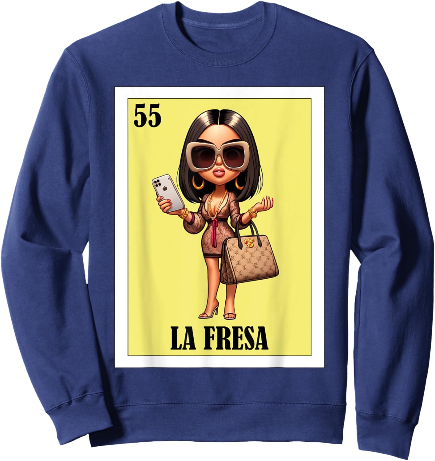 Funny Mexican Design - La Fresa Sweatshirt - Sweatshirt | Navy