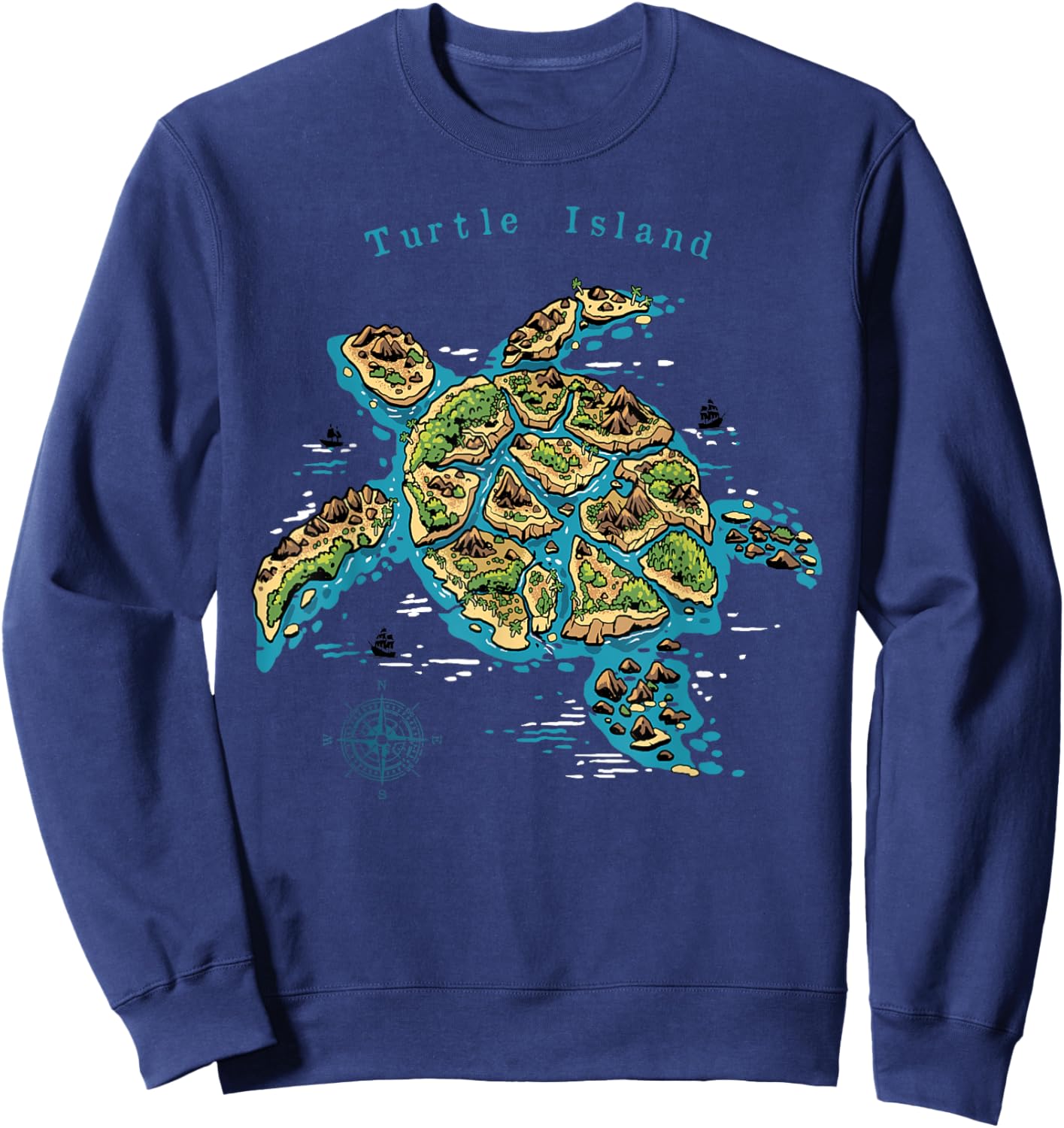 Turtle Island Shirt North America Native Reptile Turtle Sweatshirt - Sweatshirt | Navy