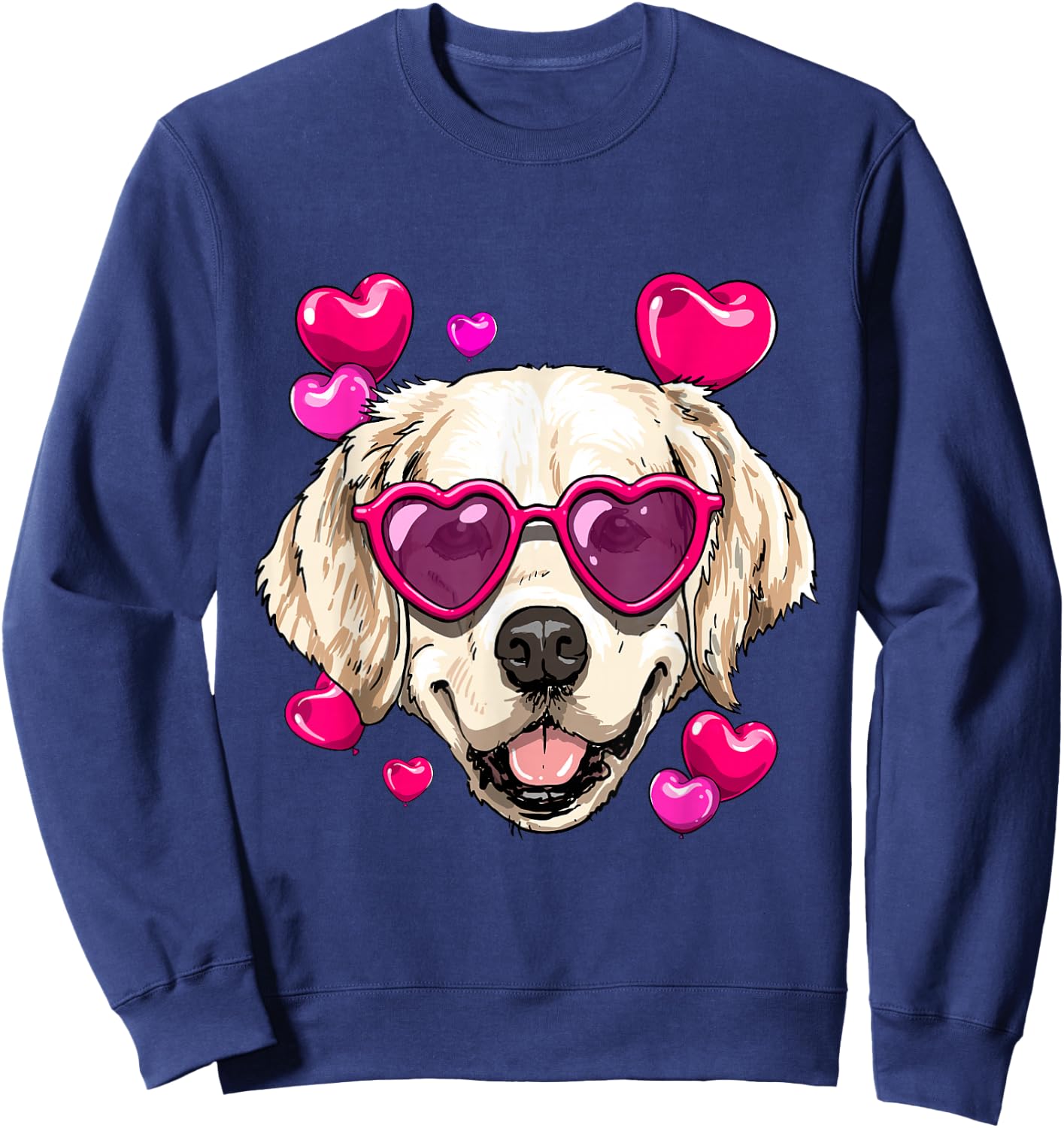Golden Retriever Valentines Day Dog Golden Retriever Lovers Sweatshirt - Sweatshirt | Navy
