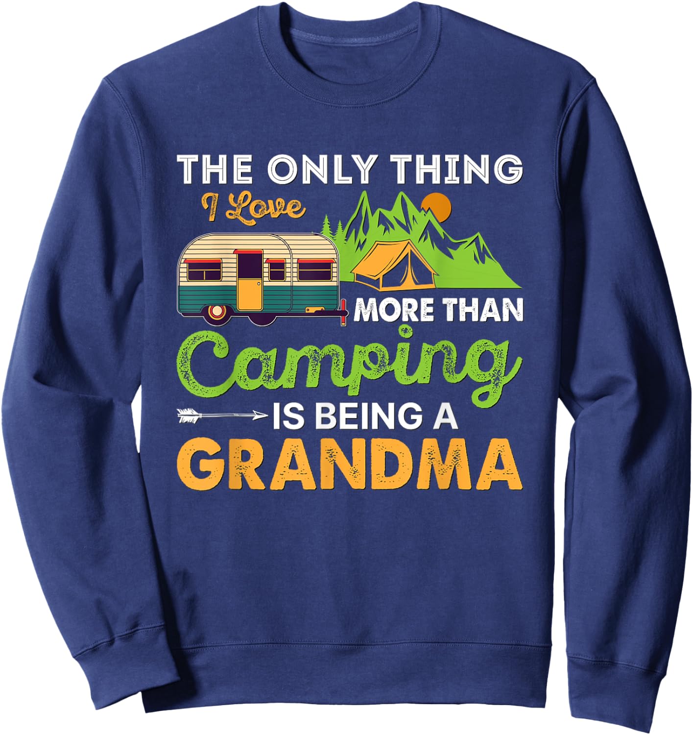 Camp Grandma Retro Vintage Outdoor Women's Camping Sweatshirt - Sweatshirt | Navy