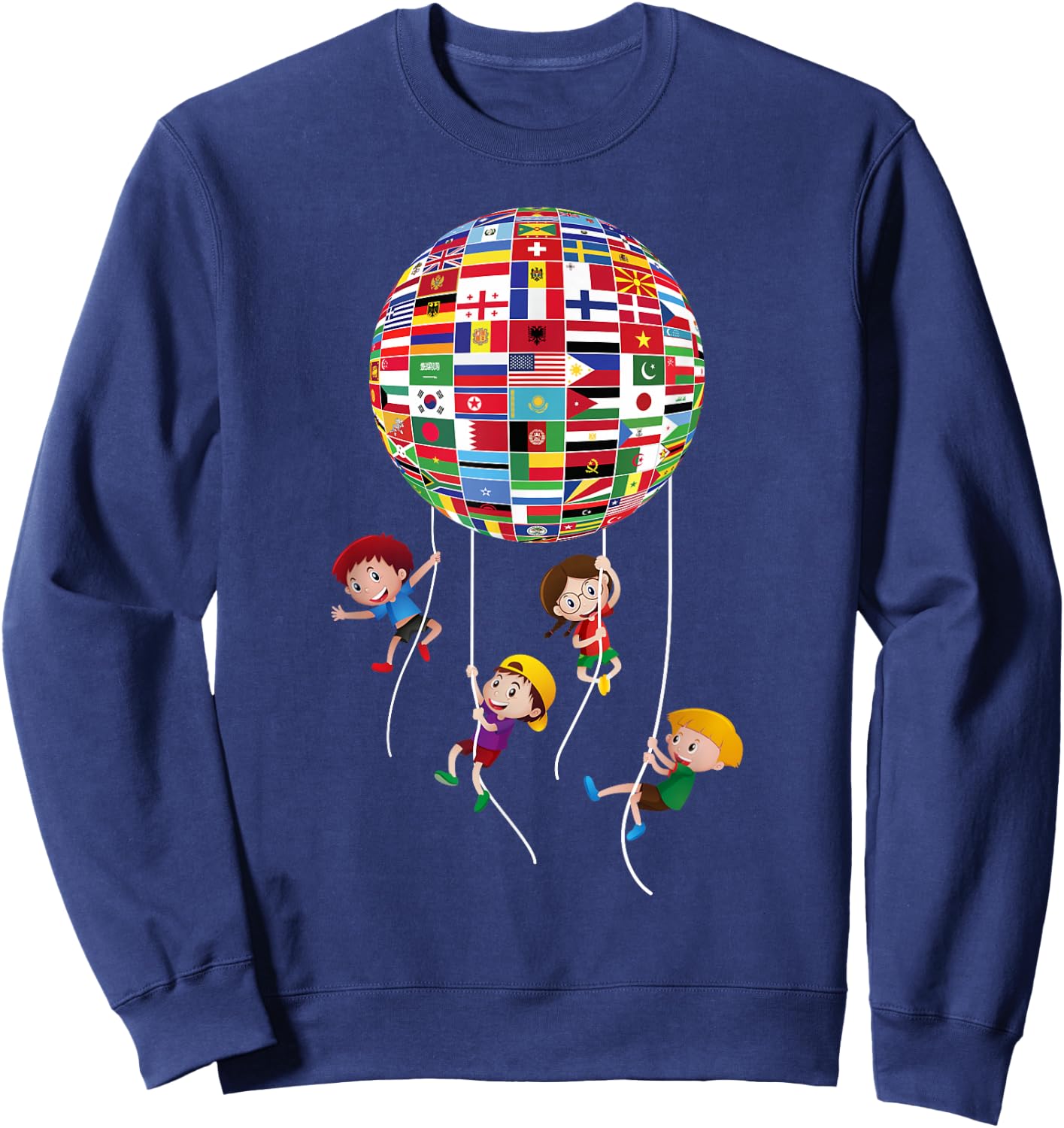 Flags Of The World Cultural Diversity Kids Around The Globe Sweatshirt - Sweatshirt | Navy