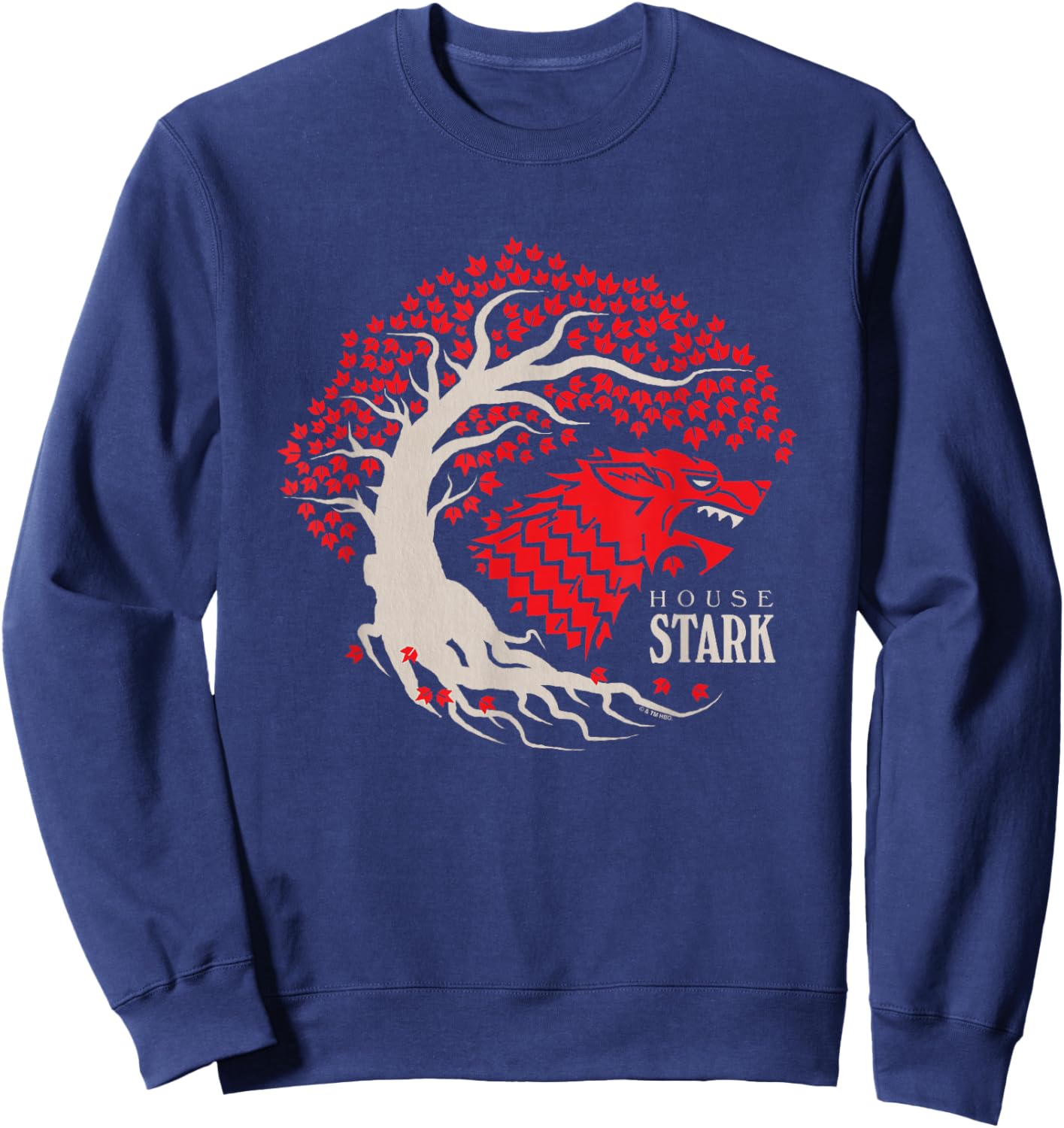 Game Of Thrones Iconic House Stark Epic Wolf Big Chest Logo Sweatshirt - Sweatshirt | Navy