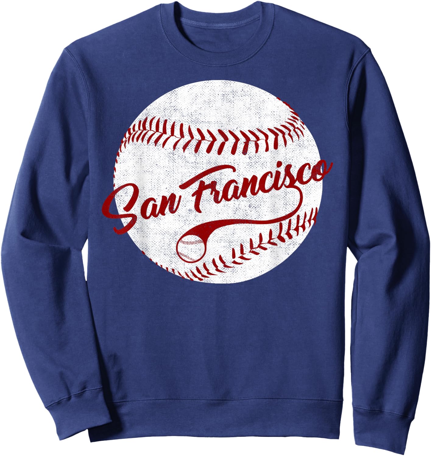 Baseball San Francisco Vintage Giant Ball, National Pastime Sweatshirt - Sweatshirt | Navy