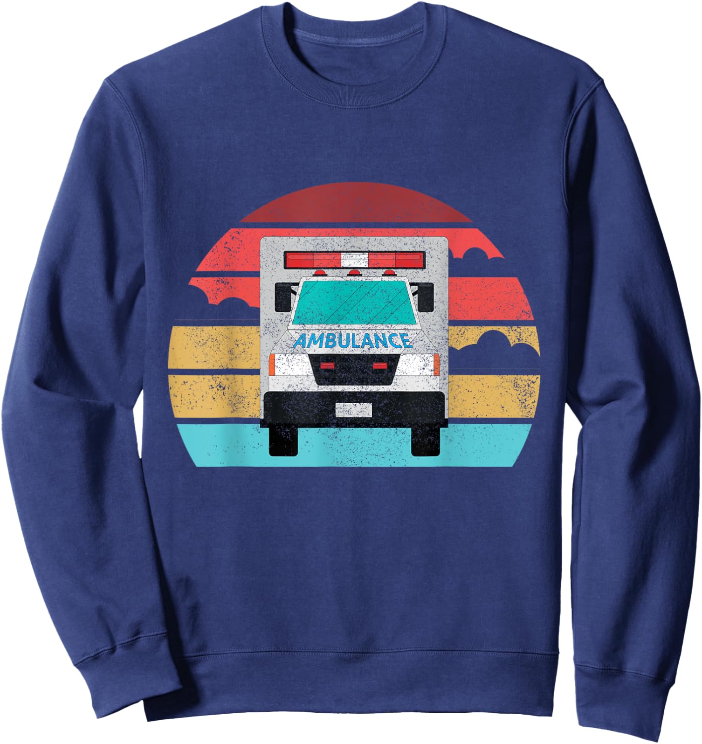 Ambulance Truck Birthday EMT for Boys Girls Toddlers Sweatshirt - Sweatshirt | Navy