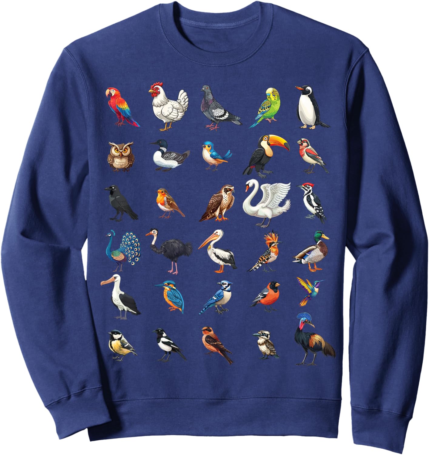Types of Birds Educational Boys Girls Kids Sweatshirt - Sweatshirt | Navy