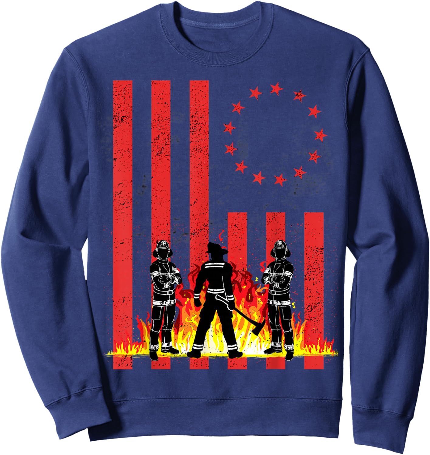 Rush tunnel to tower - Red Betsy Ross Flag Gift Sweatshirt - Sweatshirt | Navy