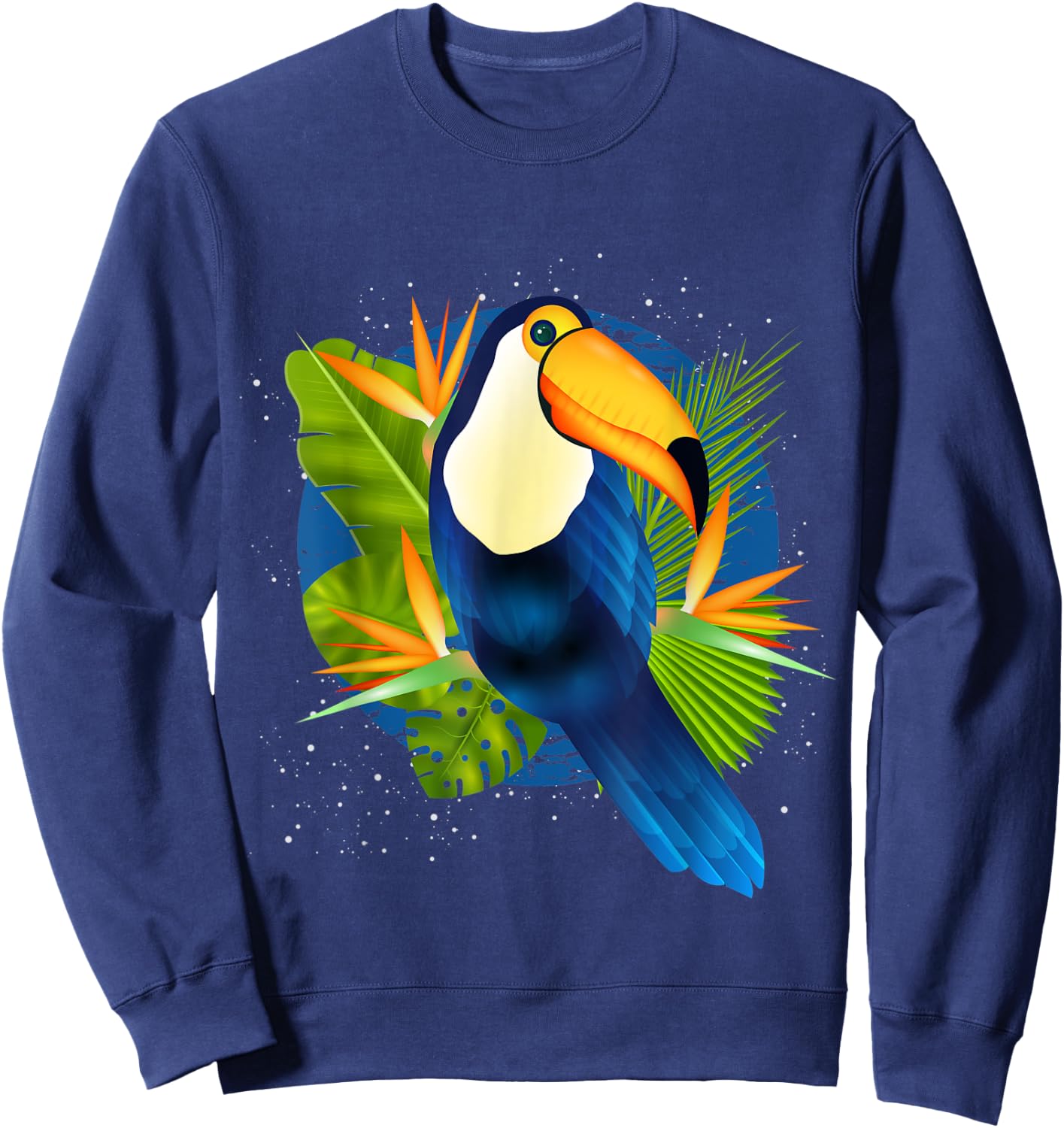 Tropical Nature Tree Leaves Toucan Sweatshirt - Sweatshirt | Navy
