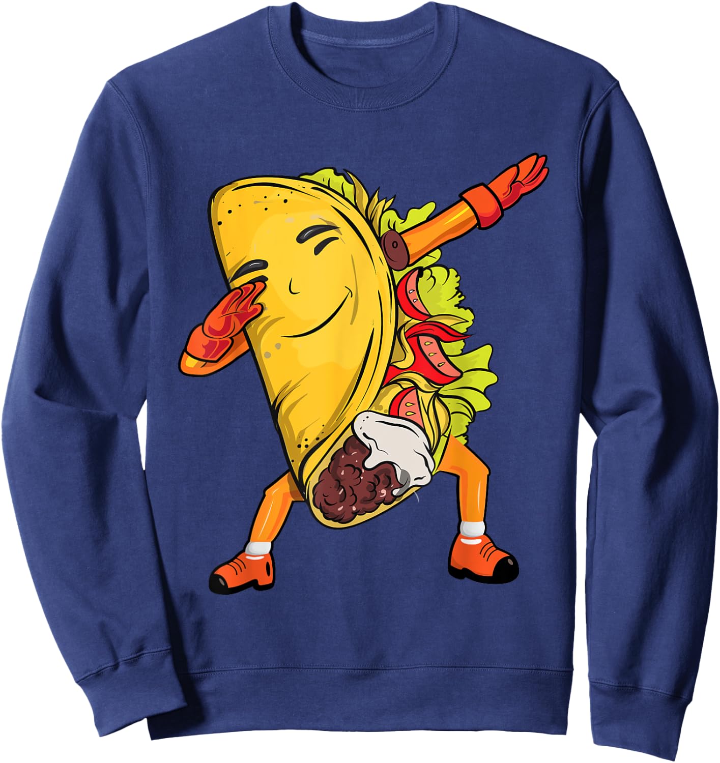 Dabbing Taco Funny Tacos Cinco De Mayo Kids Boys Pajama Sweatshirt - Sweatshirt | Navy