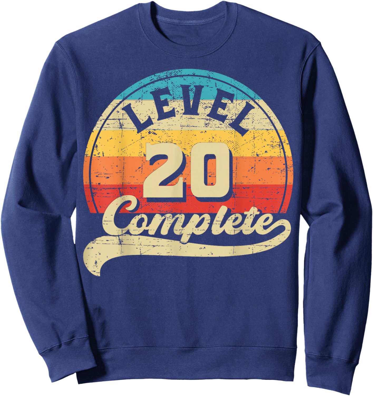 Level 20 Complete Gamer 20th Wedding Anniversary Retro Sweatshirt - Sweatshirt | Navy