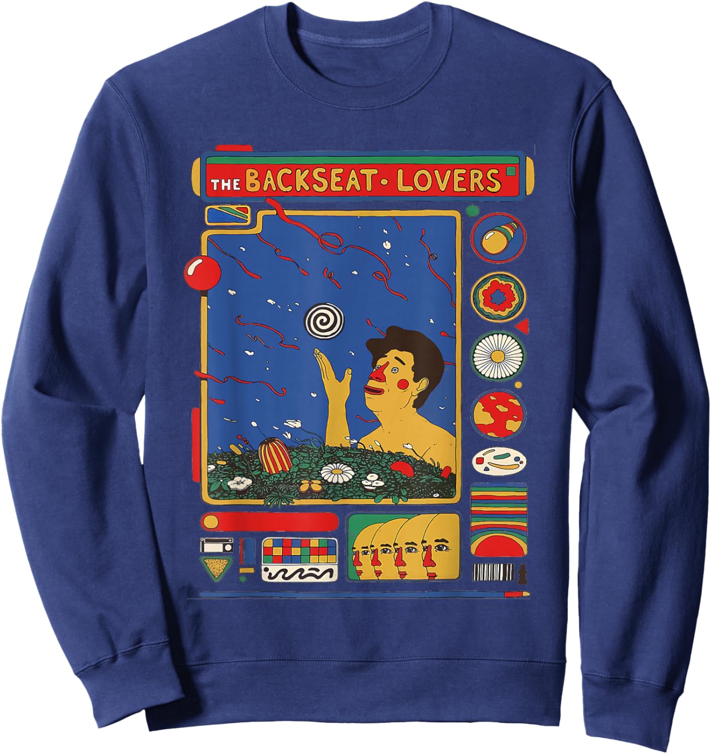 Retro The Backseat Lovers Waiting to Spill Love Music Lover Sweatshirt - Sweatshirt | Navy